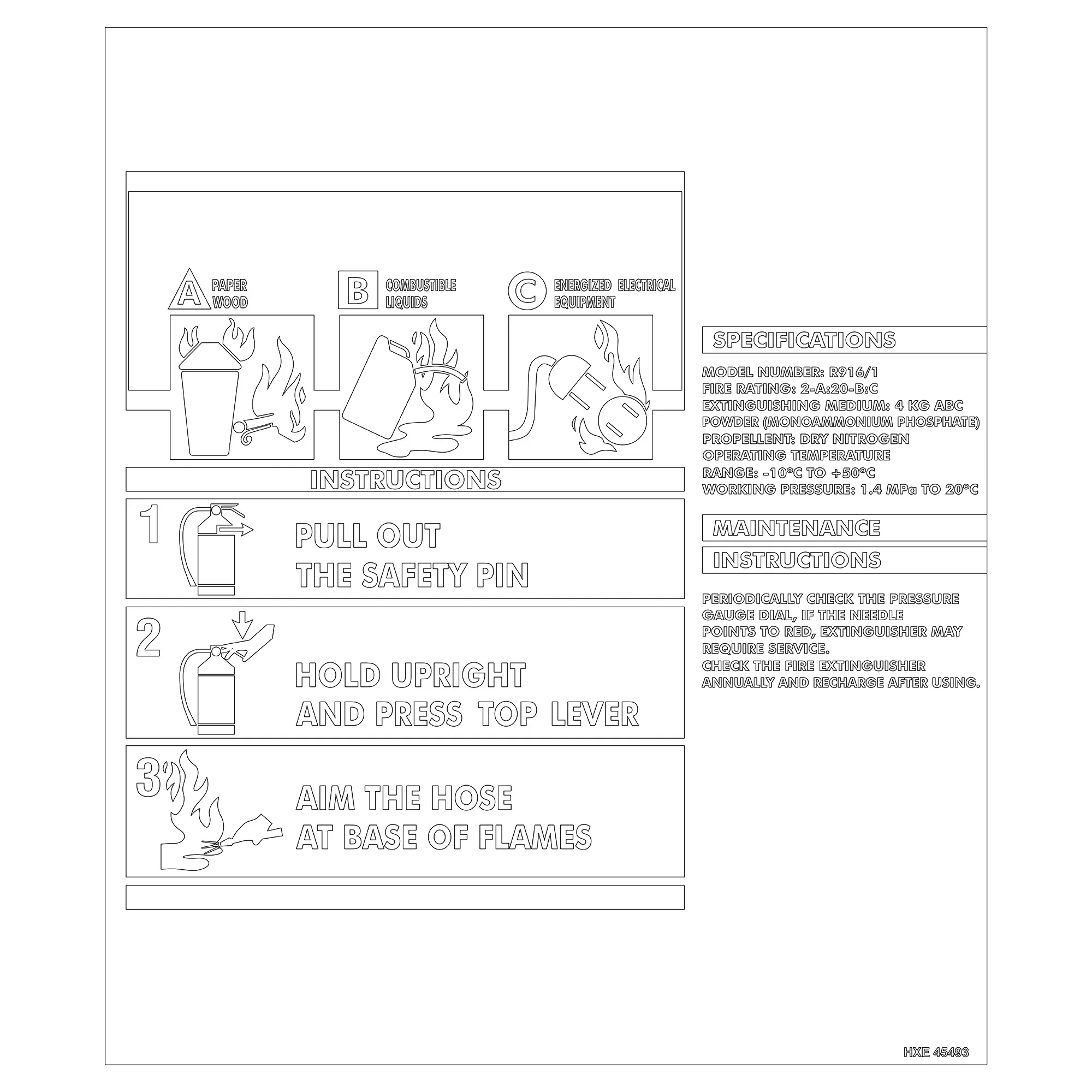 John Deere Instruction Label - HXE45493