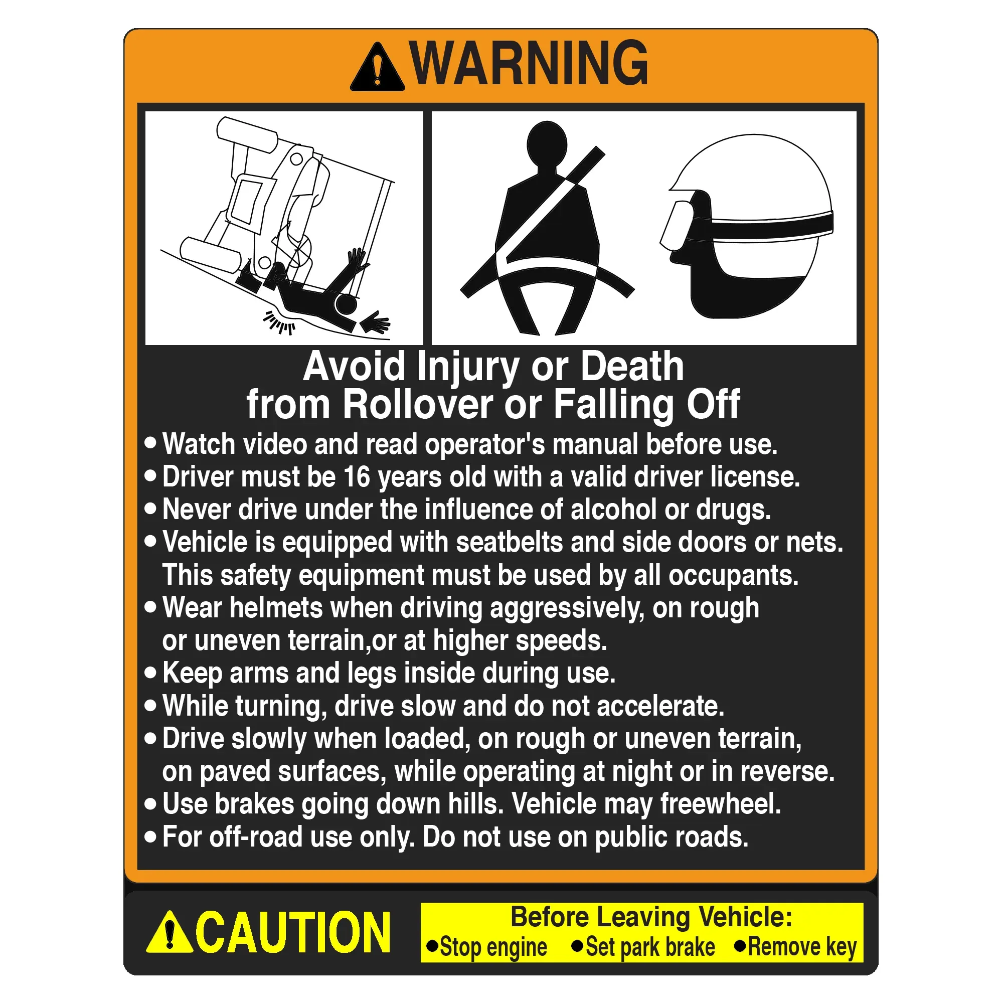 John Deere Label, Warning, Front Fender, Left Side - M178390