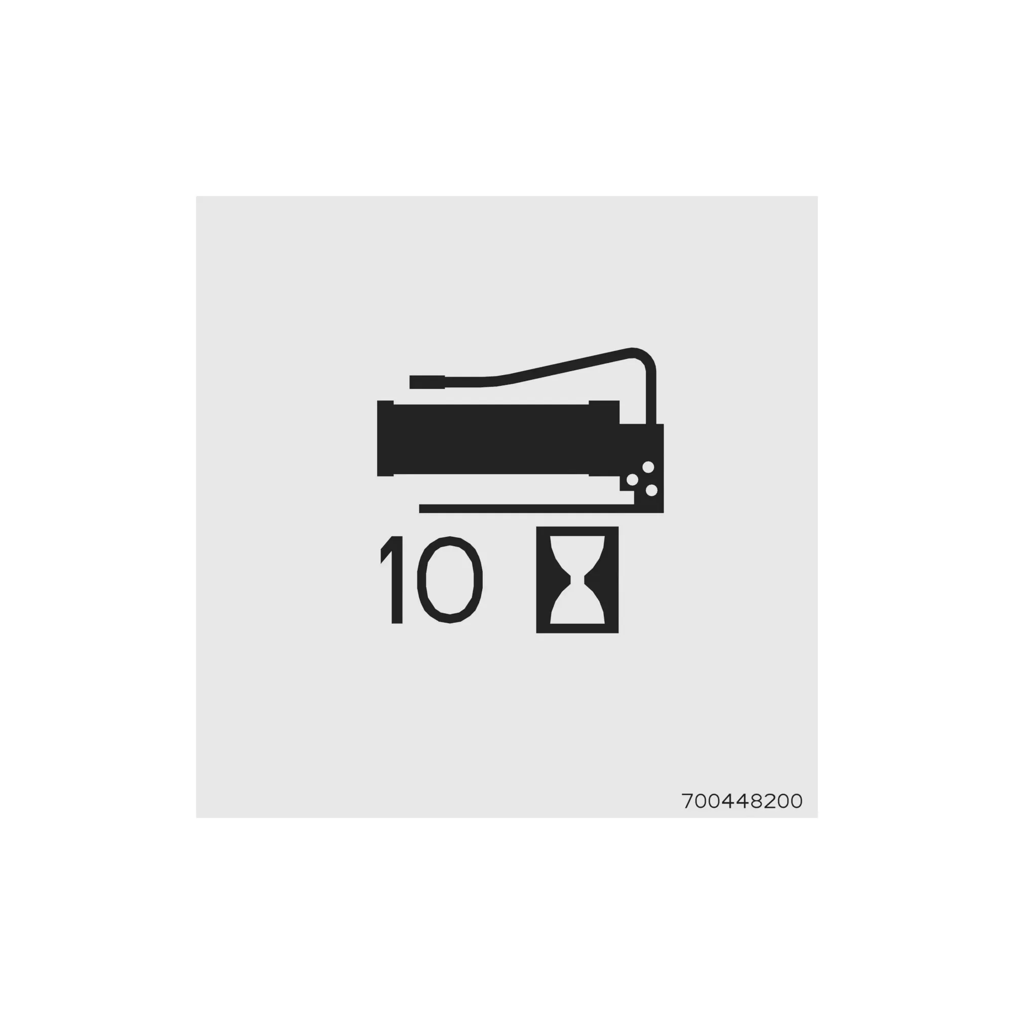 John Deere Decal - Grease 10 Hrs - 700448200