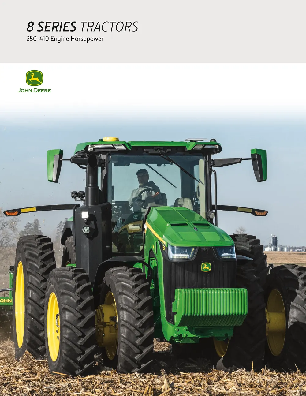 8 Series Tractors (230-410 Engine Horsepower) Product Brochure cover