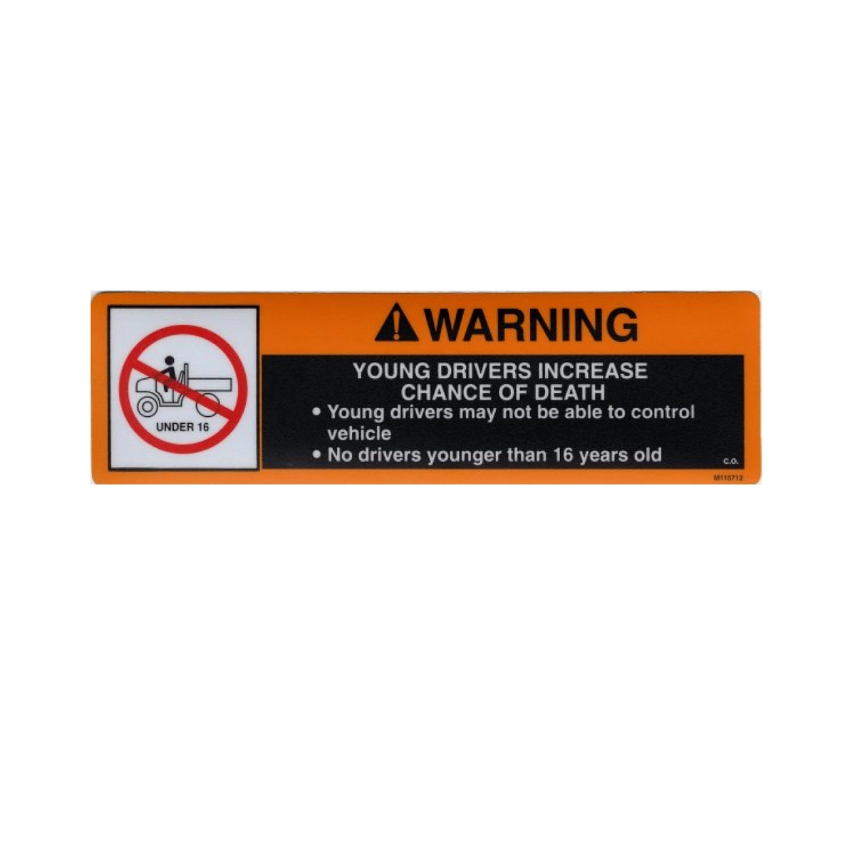 Label, Warning (Young Drivers)