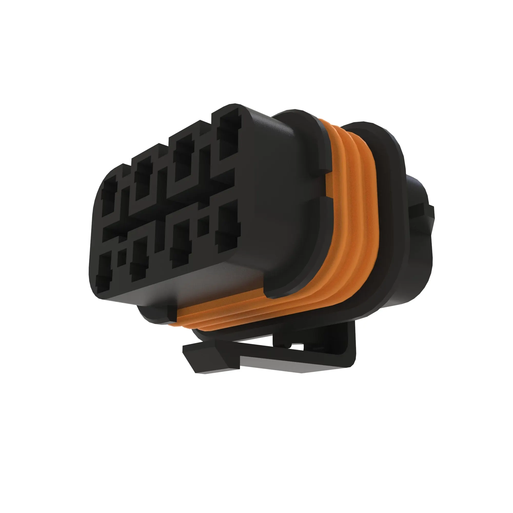 John Deere Orange Internal Electrical Connector Housing, 6 Cavities - 57M8989