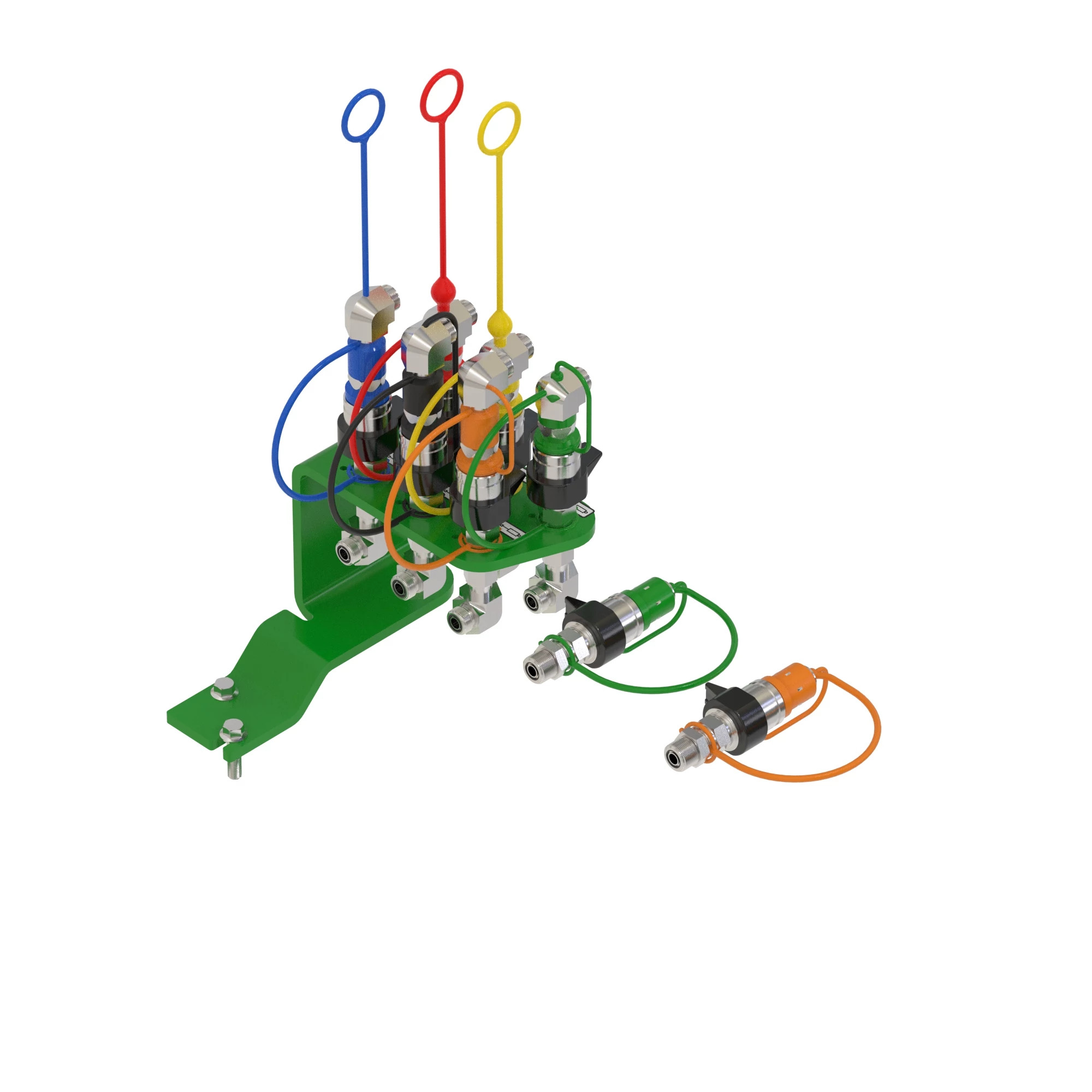 John Deere 3-Function Hydraulic Quick-Connect Coupler Attachment for Loader with Shut Off Valve - BW16936