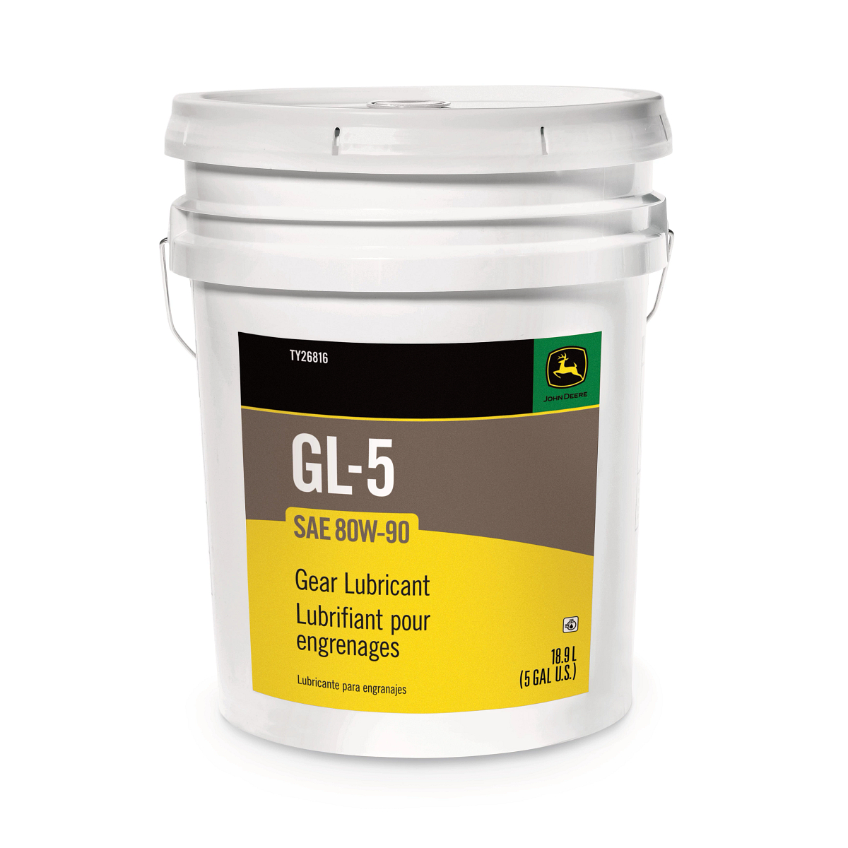 TY26816: Gear Lubricant, SAE 80W-90, API GL-5, 18.9 Liter (5 Gallon ...