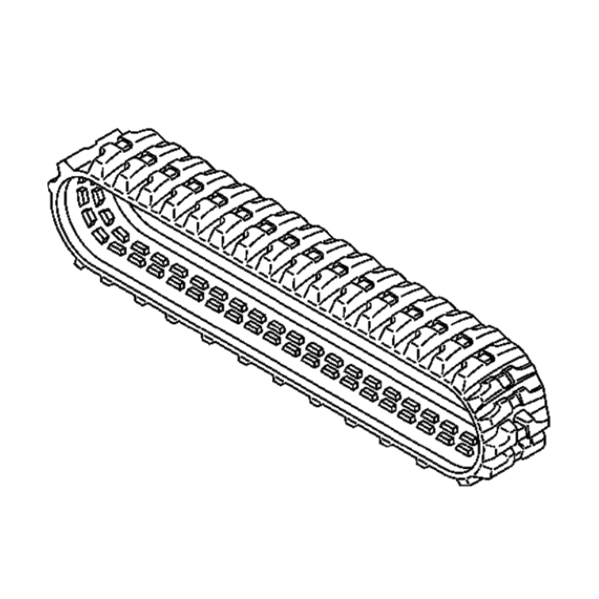 John Deere D2 Tread Pattern Rubber Track, Width 300 mm, Pitch 52.5 mm, Links 86 - 4626365