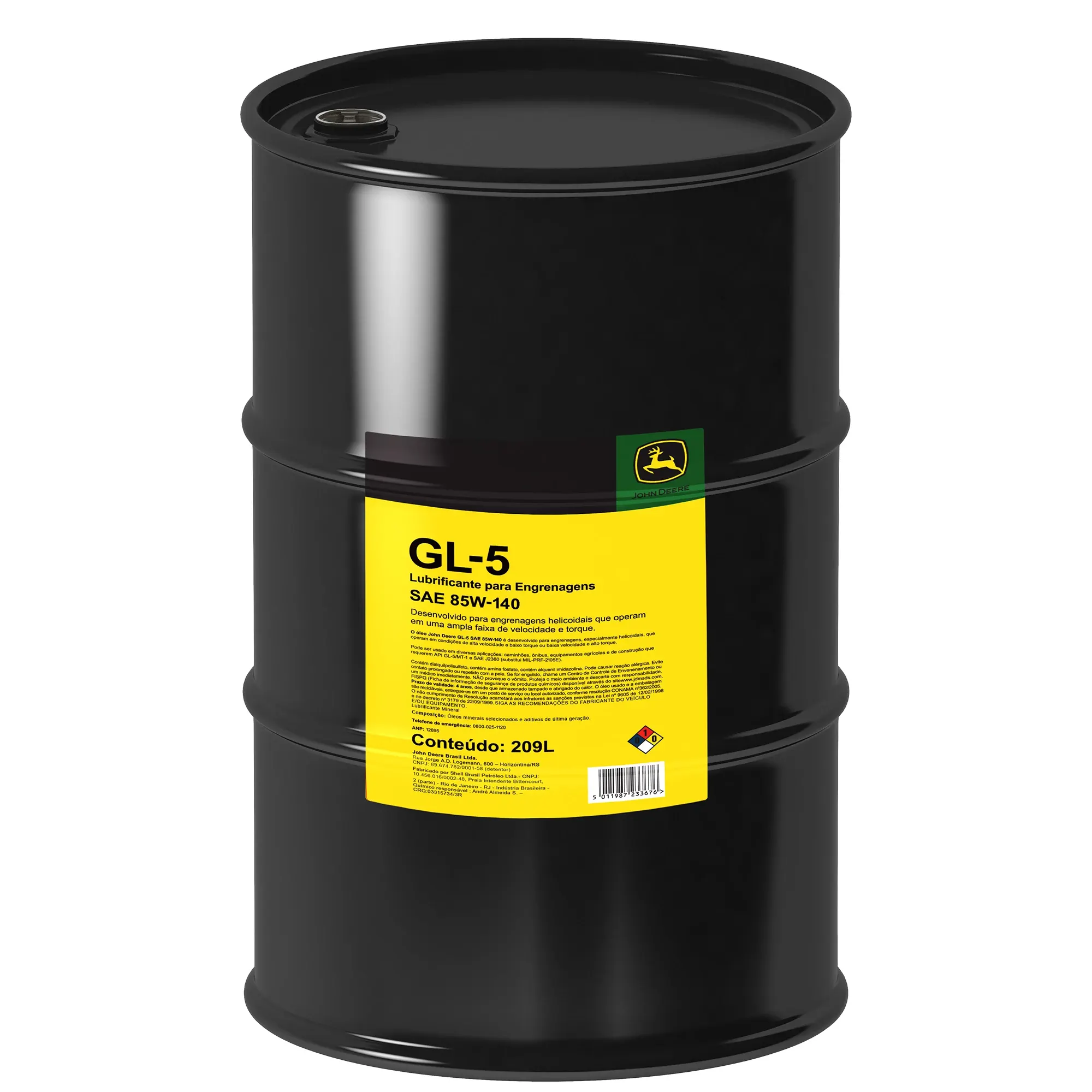 John Deere Transmission Oil, SAE 85W-140, API GL-5, 209 Liter (55.212 Gallon) - CQM20133