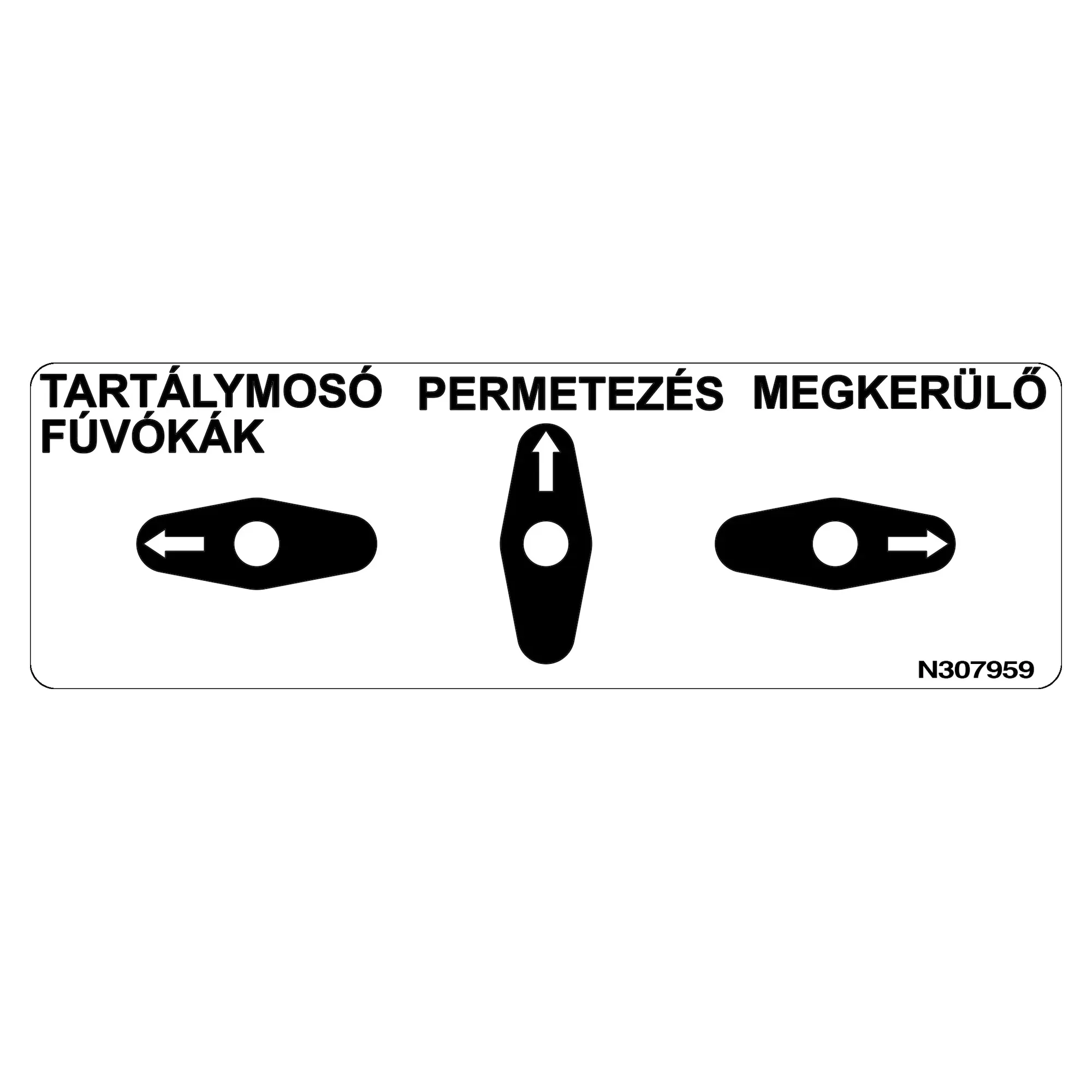 John Deere Pressure Control Valve Label, Hungarian - N307959