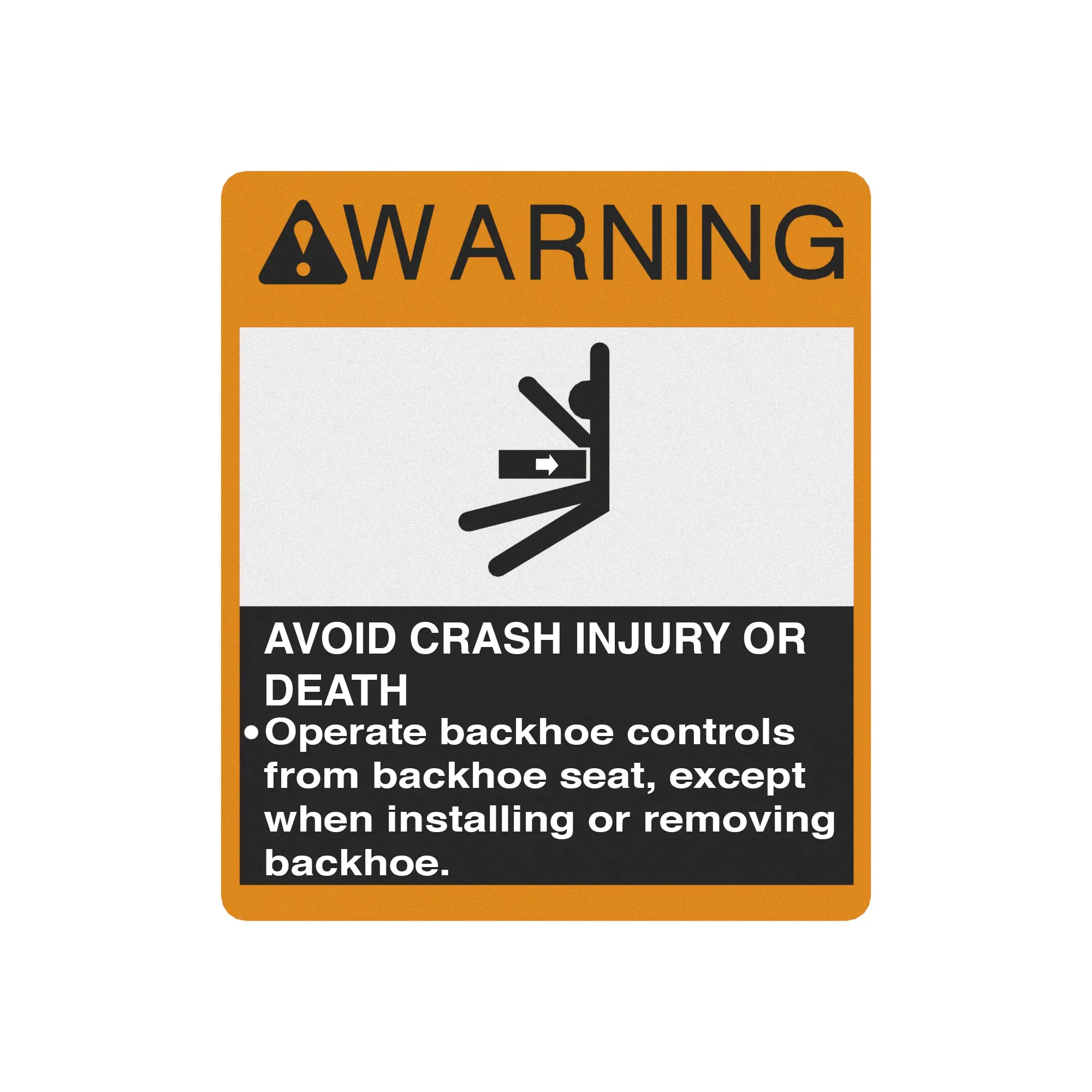 John Deere Safety Sign, Swing Crush Warning - LVU12267