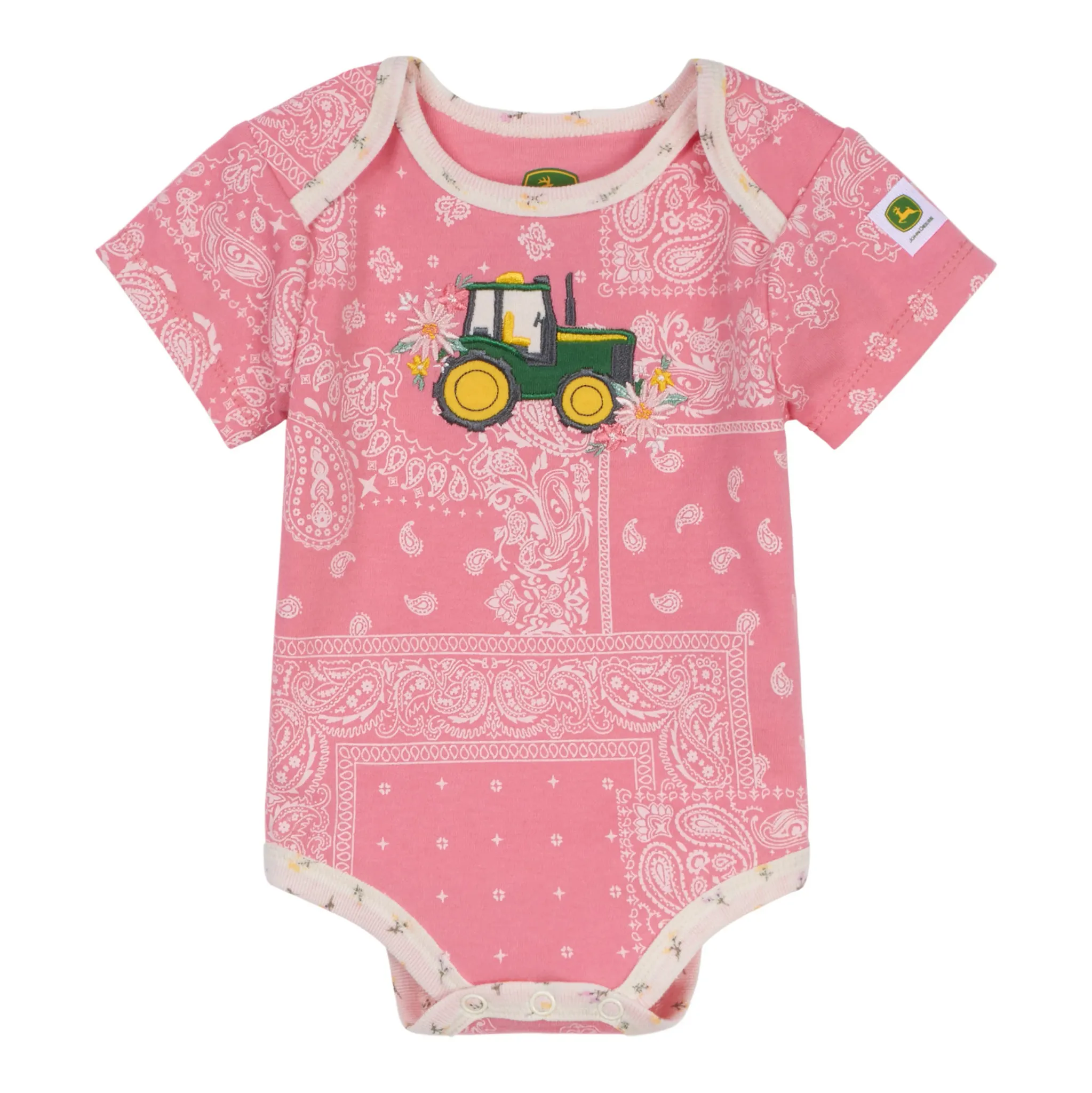 Infant Pink Paisley Tractor Bodyshirt