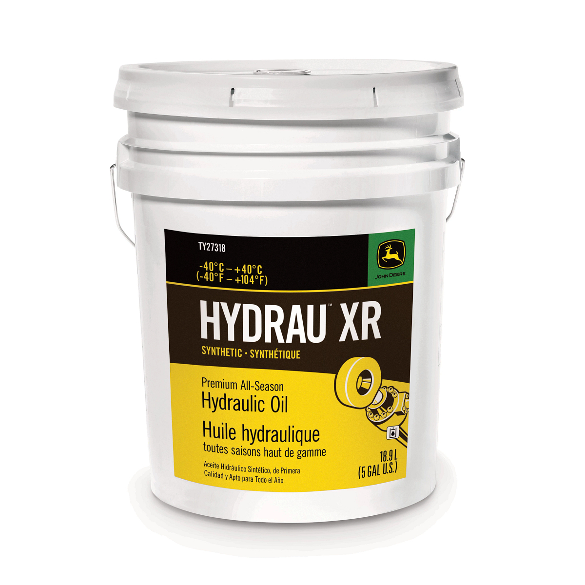 John Deere Synthetic Hydraulic Oil, Hydrau™ XR, ISO 46, 18.9 Liter (5 Gallon) - TY27318