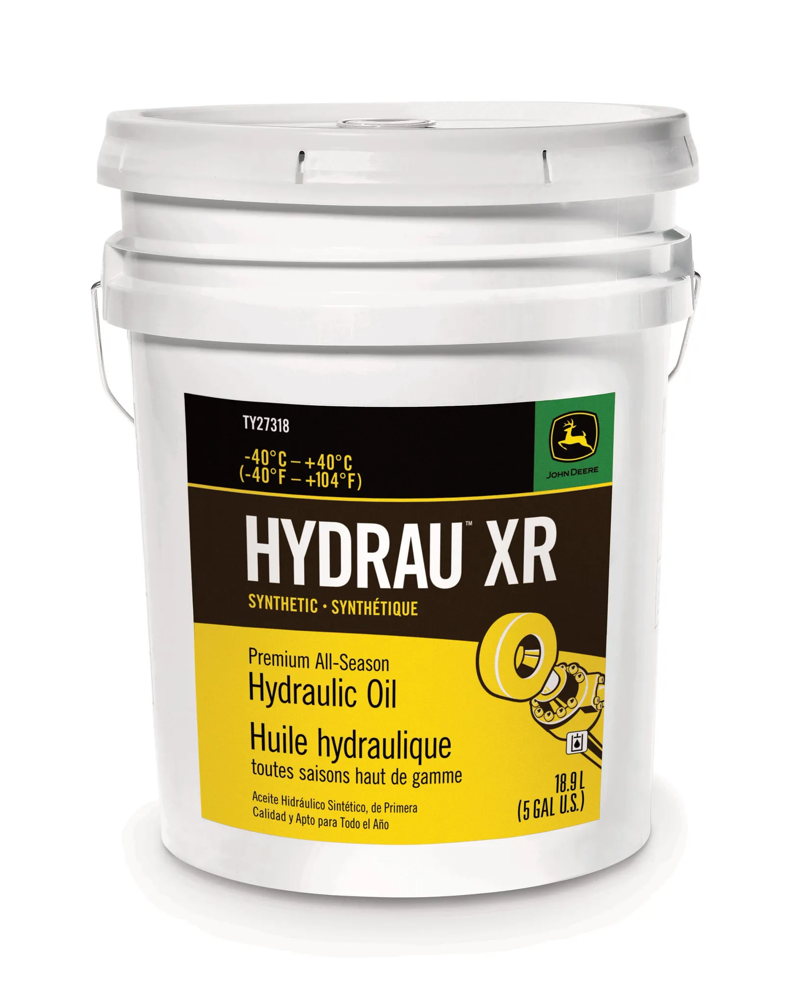 John Deere Synthetic Hydraulic Oil, Hydrau™ XR, ISO 46, 18.9 Liter (5 Gallon) - TY27318