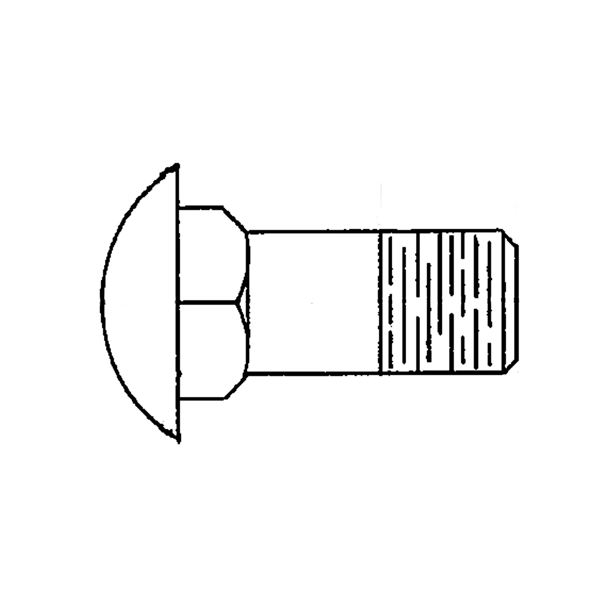 John Deere Round Head Square Neck Bolt, 15.875 X 38.1 mm (5/8" X 1-1/2") - N141263