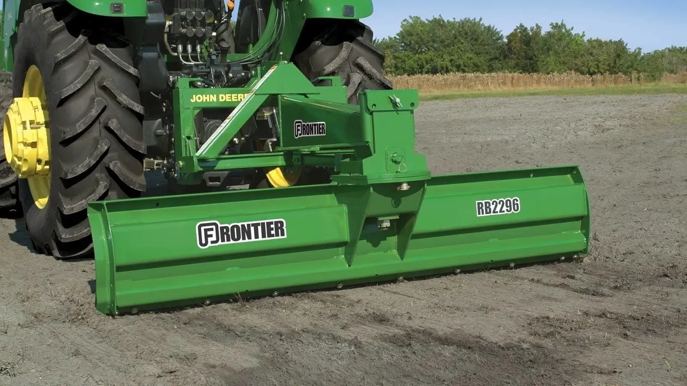 RB22 Rear Blade being pulled behind a tractor