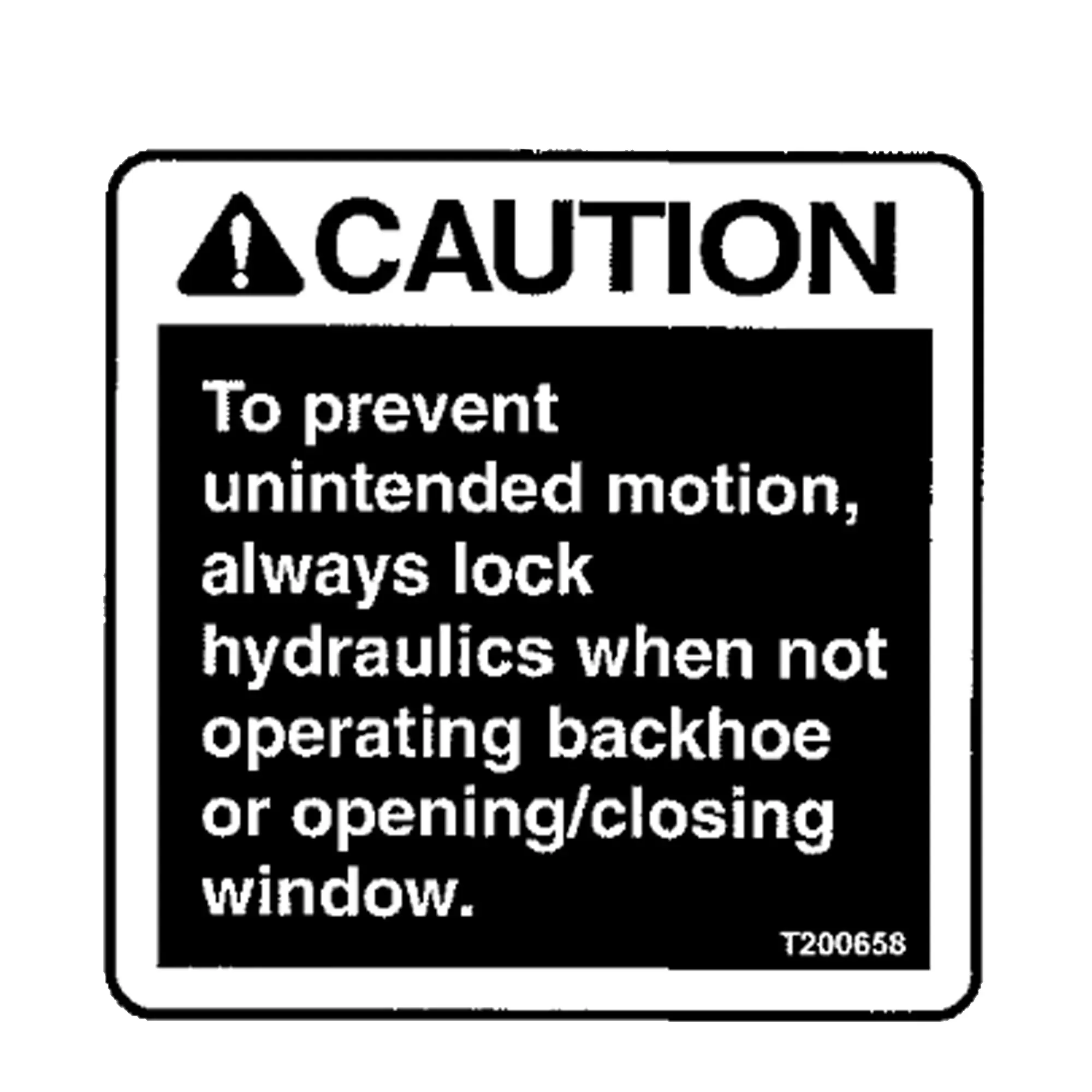 John Deere Safety Sign, Controls Warning - T200658