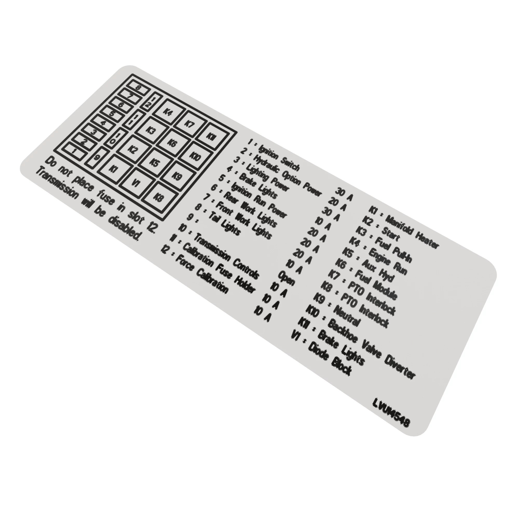 LABEL, FUSE PANEL