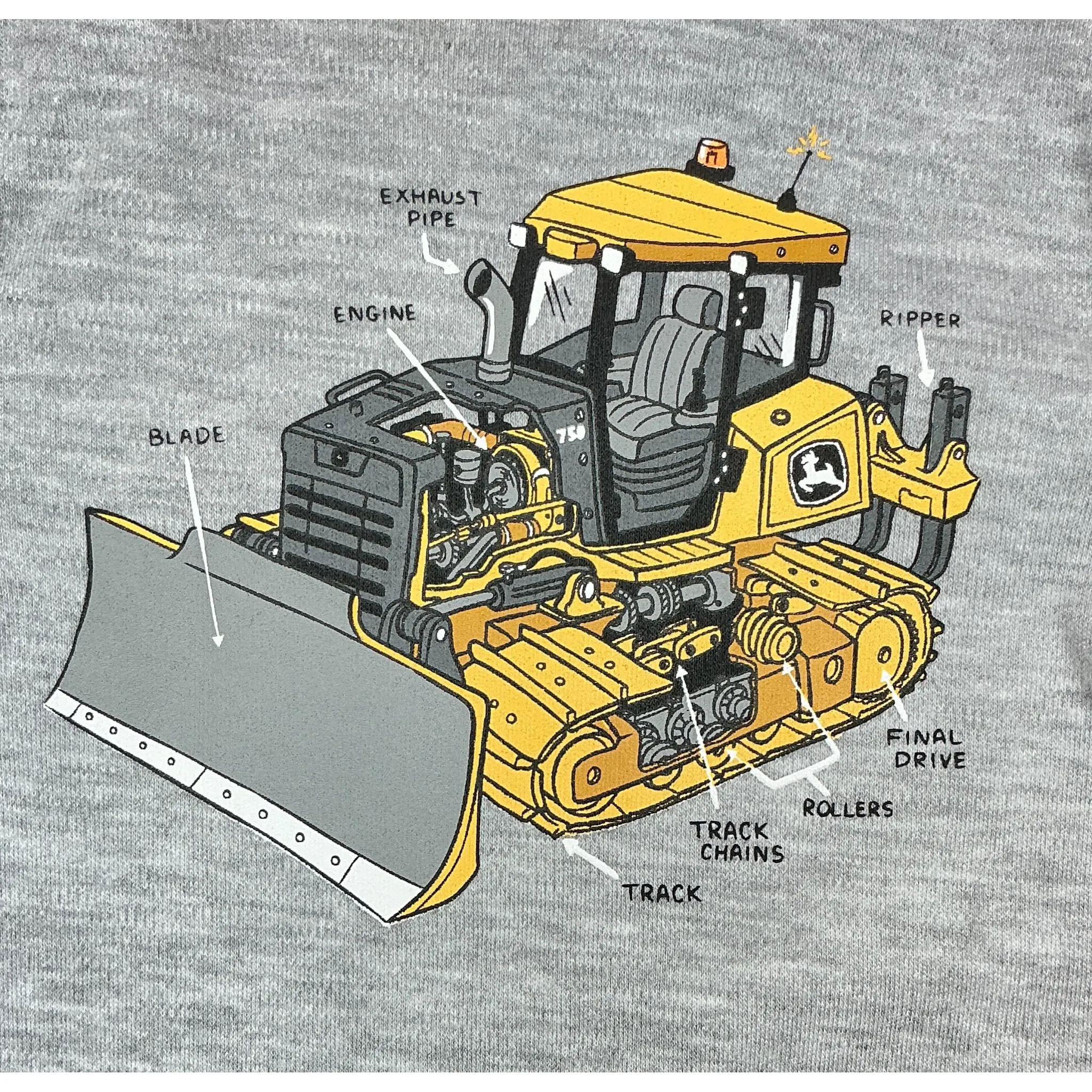 Infant Bulldozer Bodyshirt with Layered Sleeves