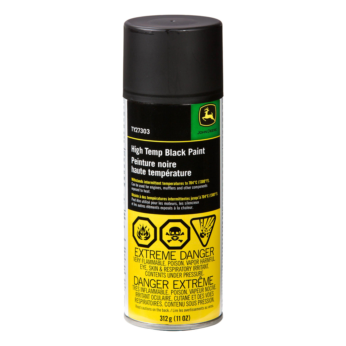 John Deere High Temperature Black Paint, 340 gram (12 Oz) Aerosol - TY27303