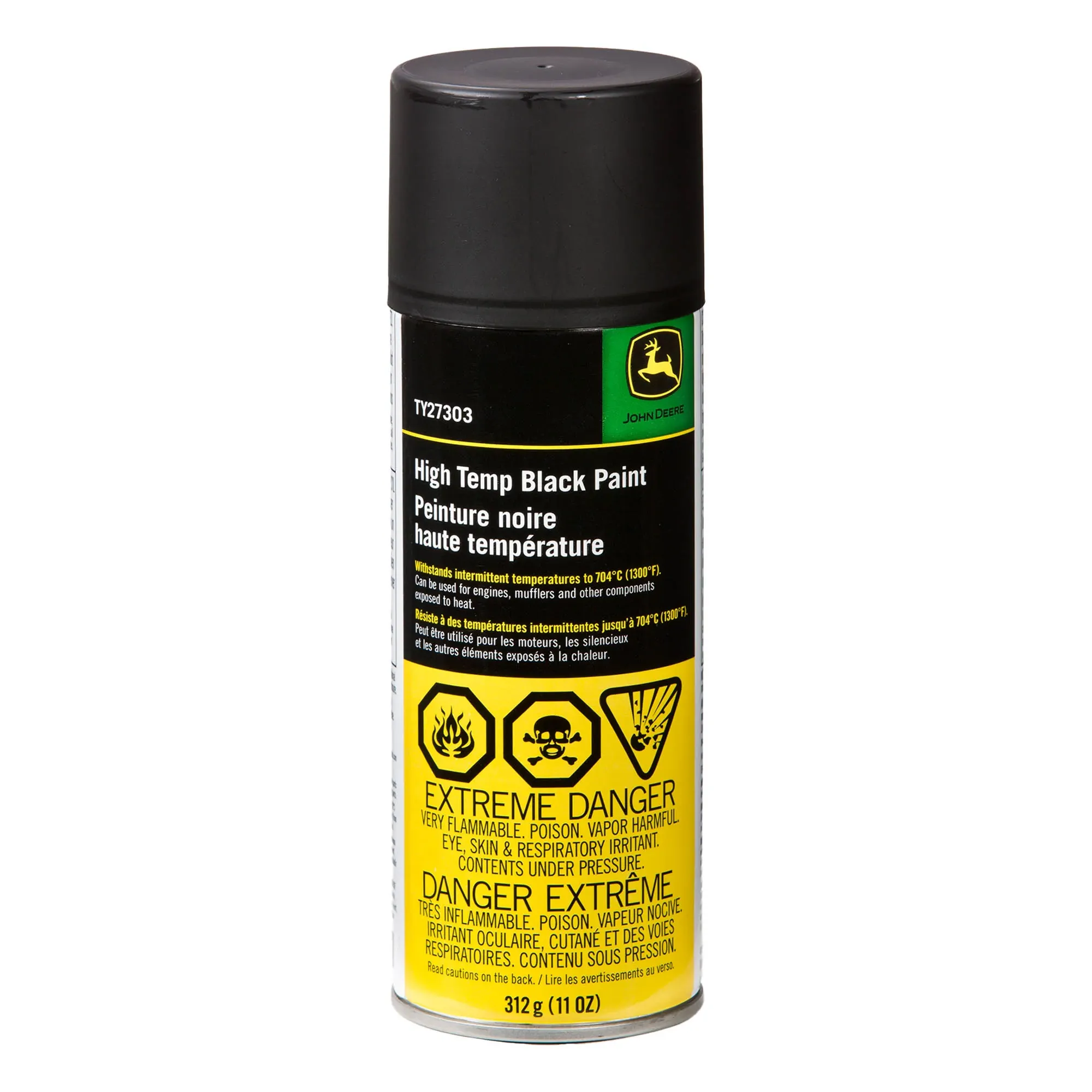 John Deere High Temperature Black Paint, 340 gram (12 Oz) Aerosol - TY27303