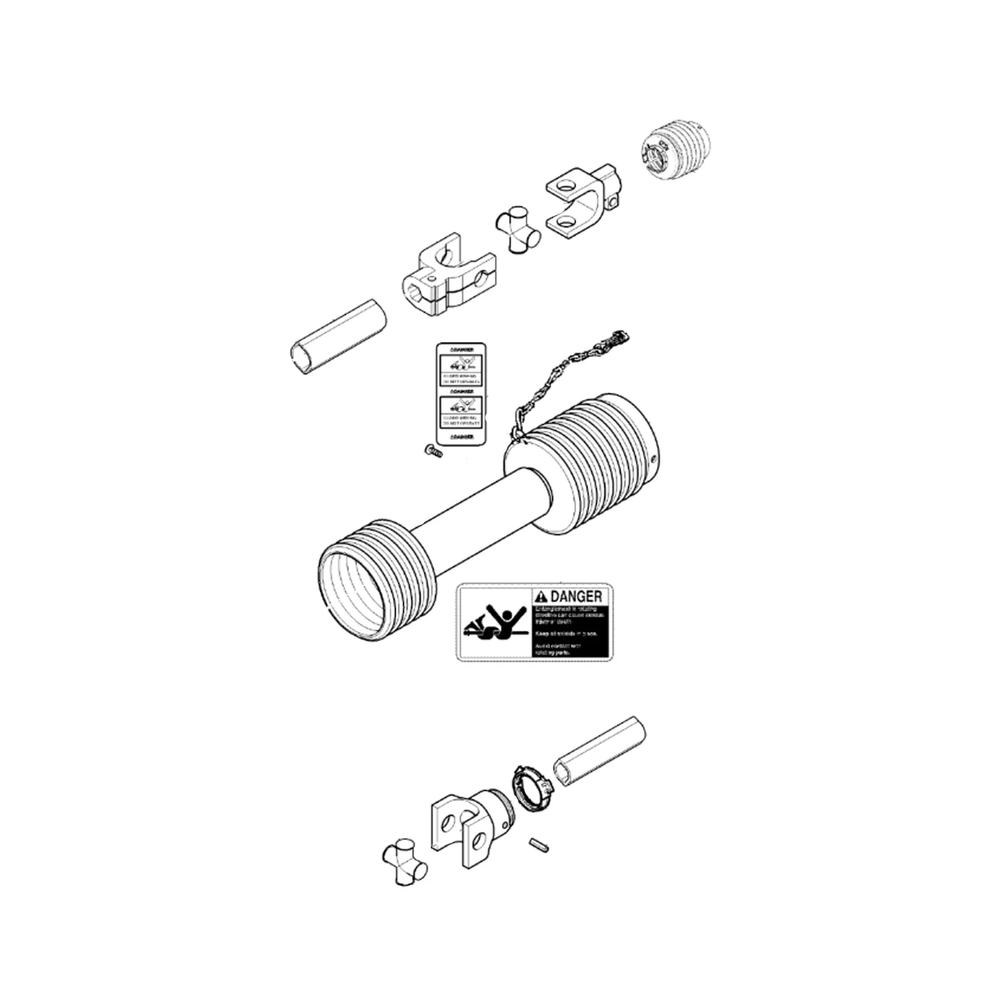 John Deere Telescoping Universal Driveshaft Assembly - AXE46017