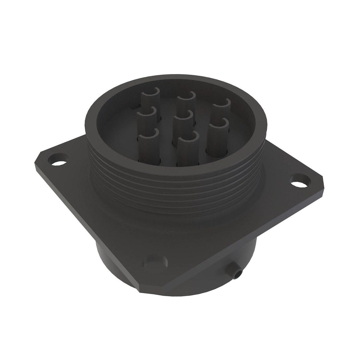 Conn Amphenol Pt 8W Ms Blk Plstc