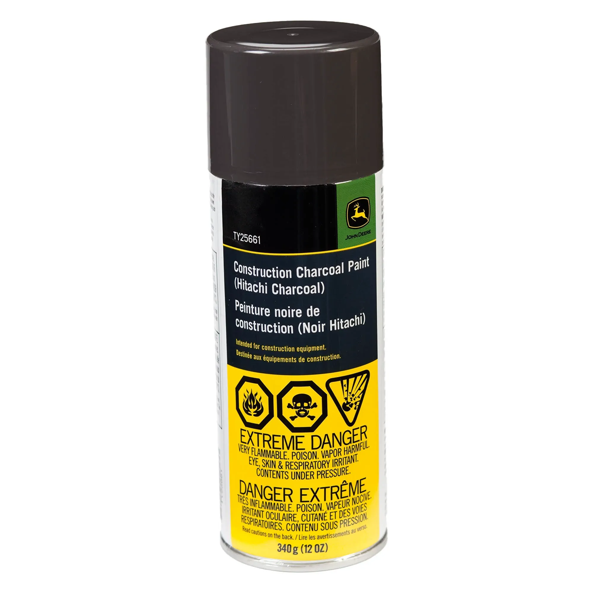 John Deere Construction Charcoal Gray Spray Paint, 340 gram (12 Oz) Aerosol - TY25661