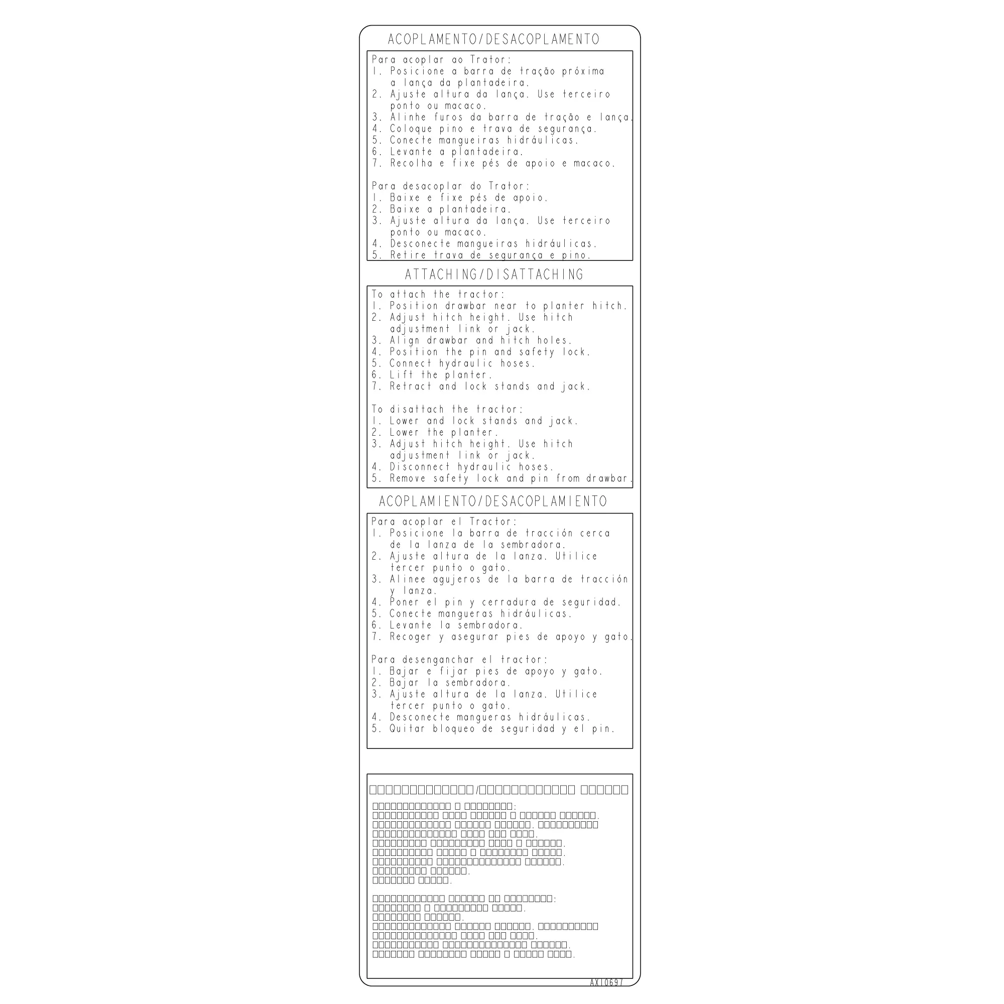 John Deere Information Decals Plate - AX10697