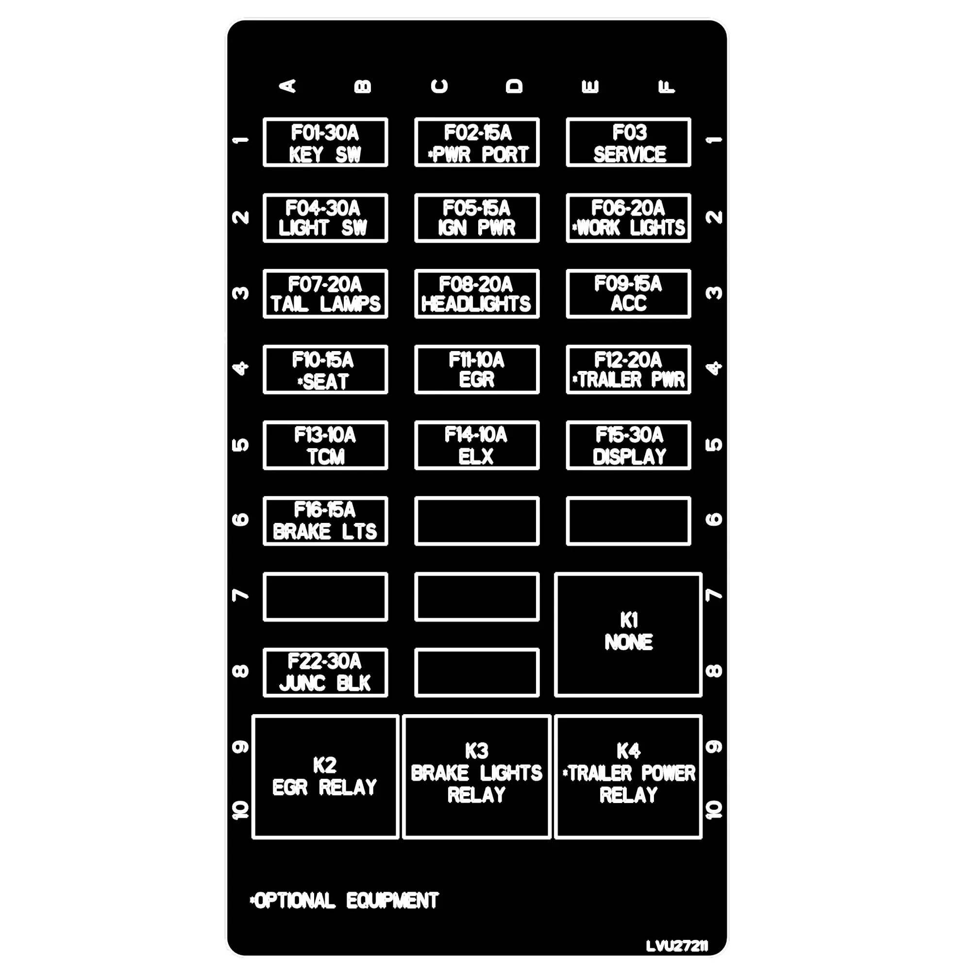 John Deere Load Center Label - LVU27211