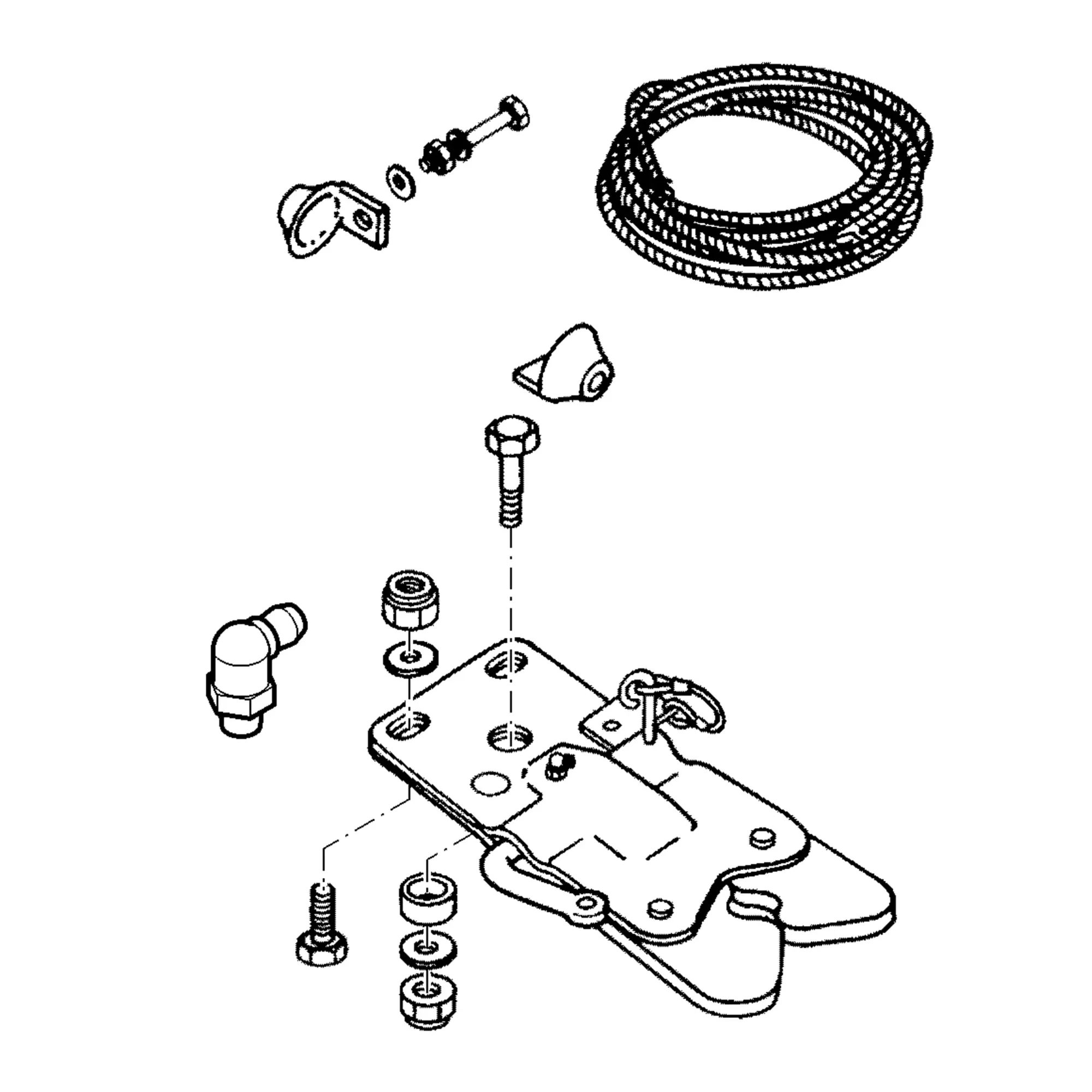 John Deere Rope-Controlled Wagon Disconnect Attachment - BE21559