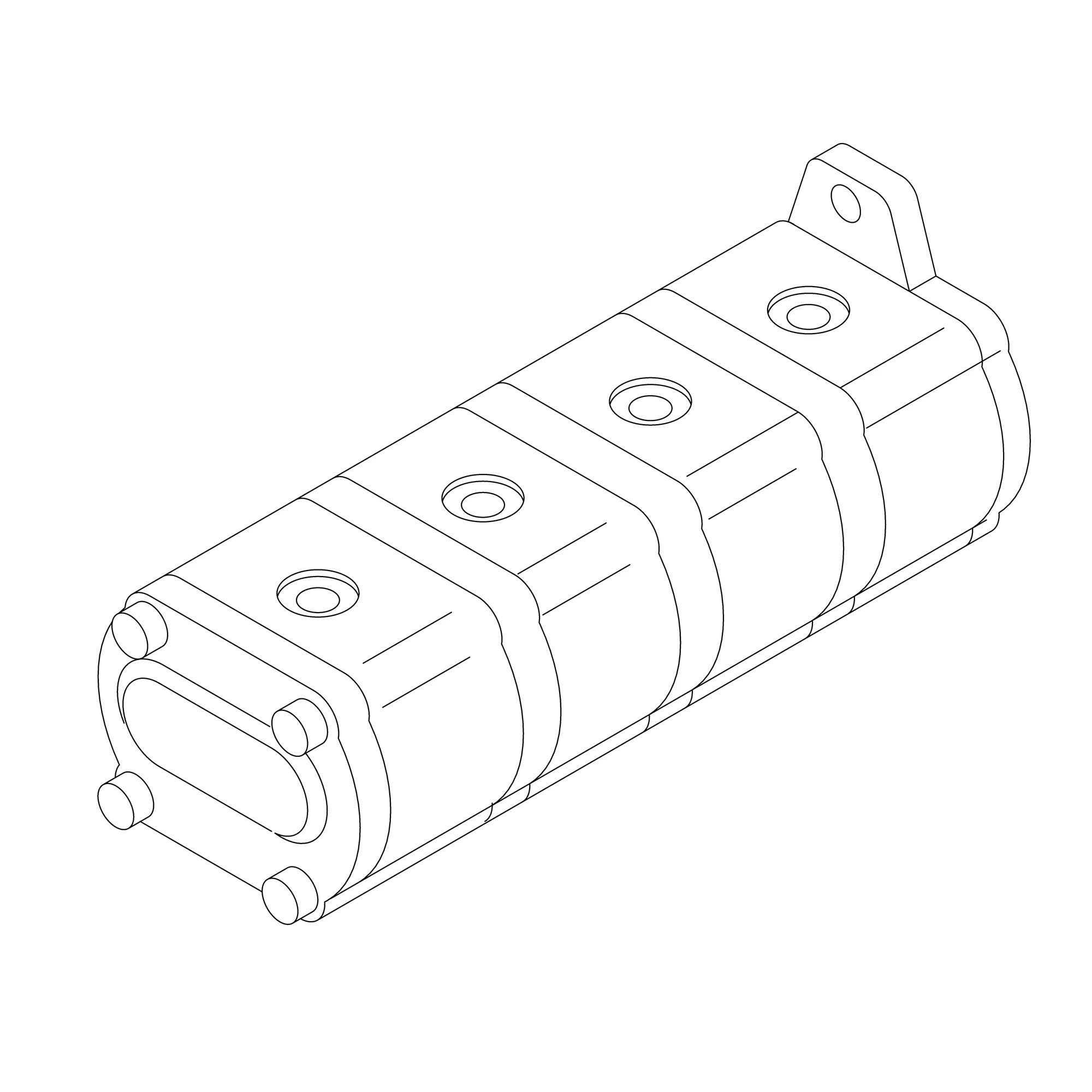John Deere 4-Section Hydraulic External Gear Pump - AXE12142