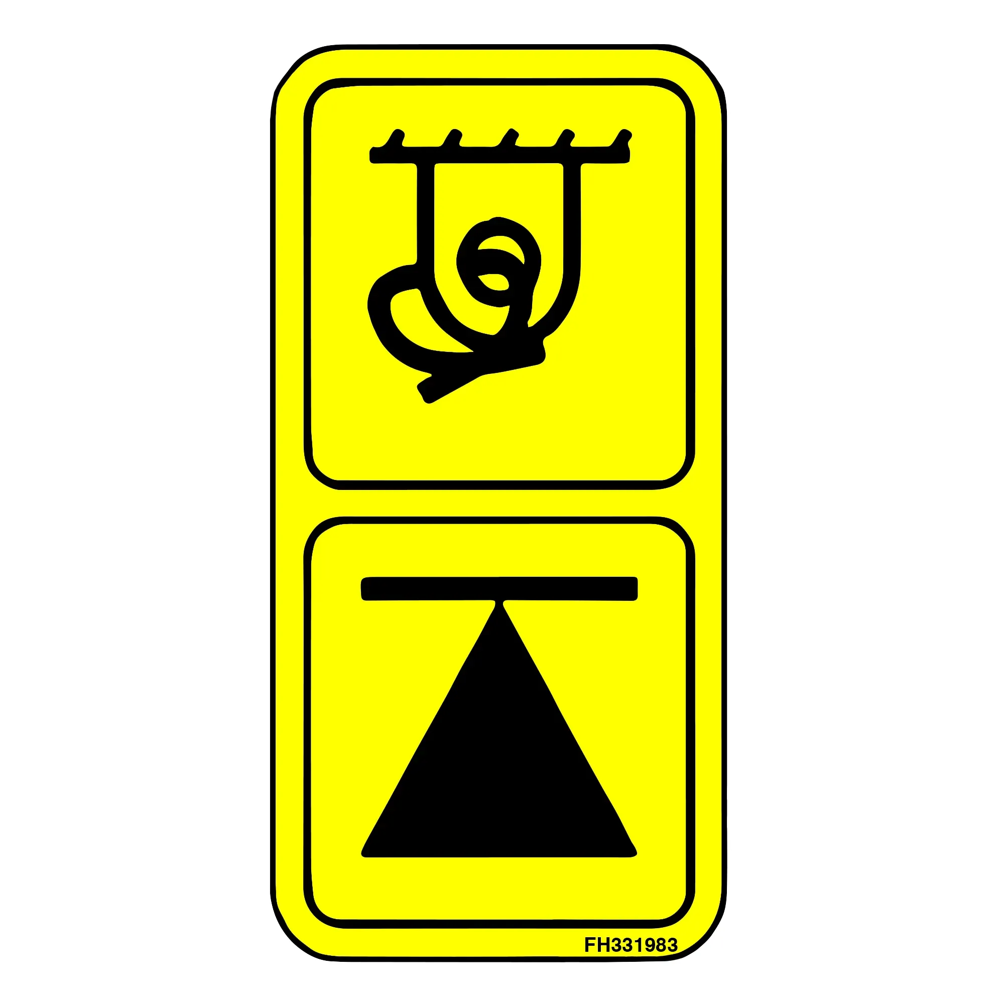 John Deere Tie Down and Jack Here Label - FH331983
