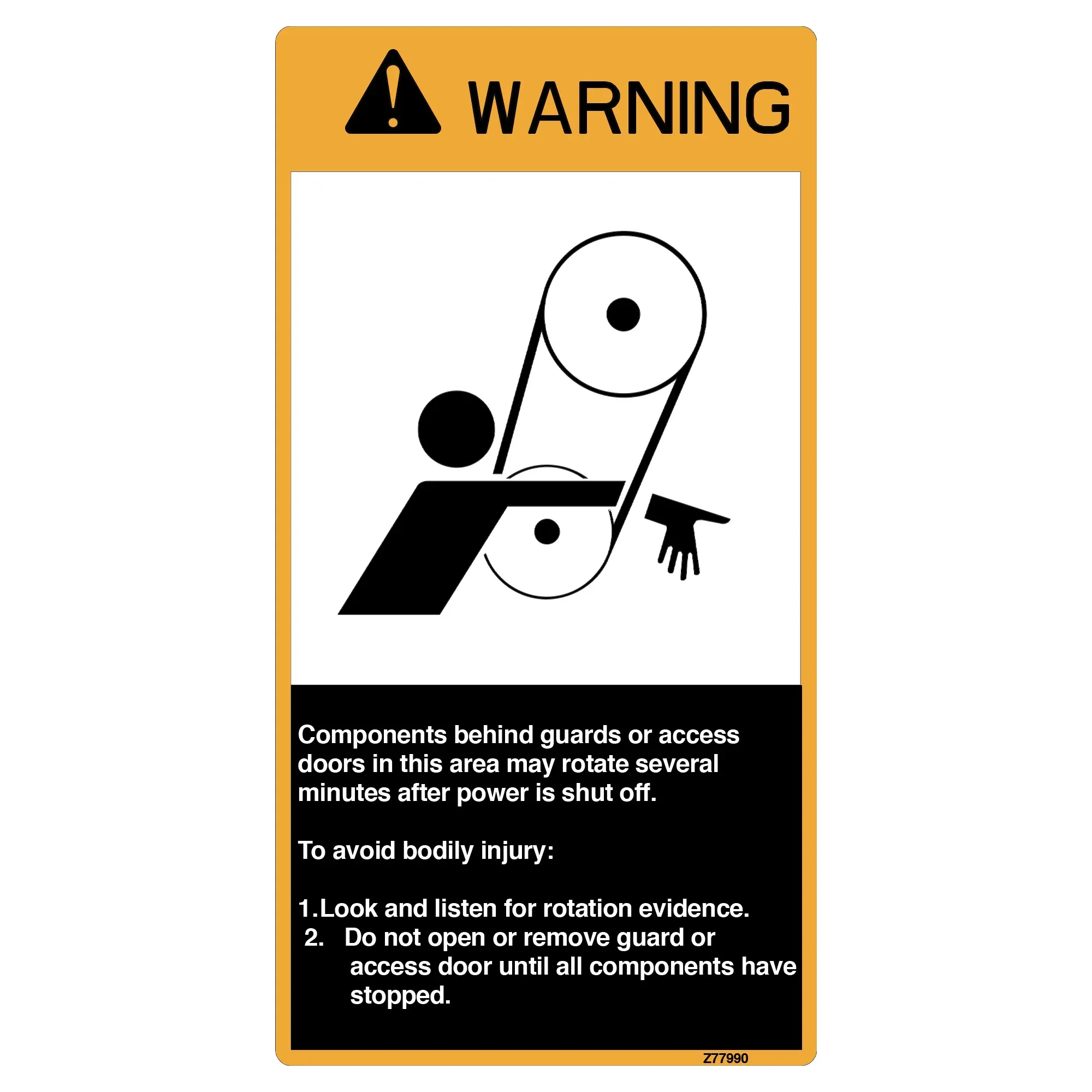 John Deere Safety Sign, Label - Z77990