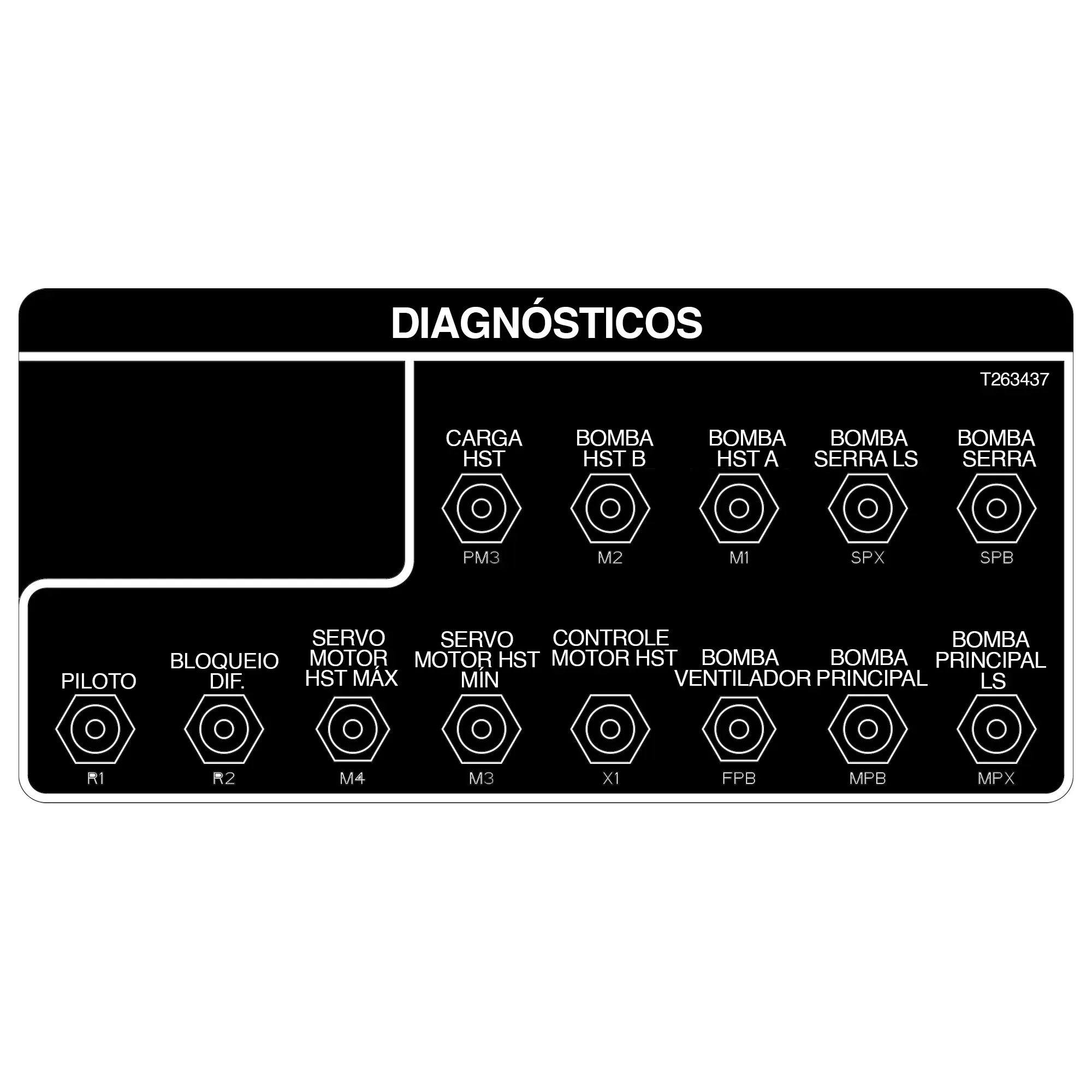 John Deere Diagnostic Label, Portuguese - T263437