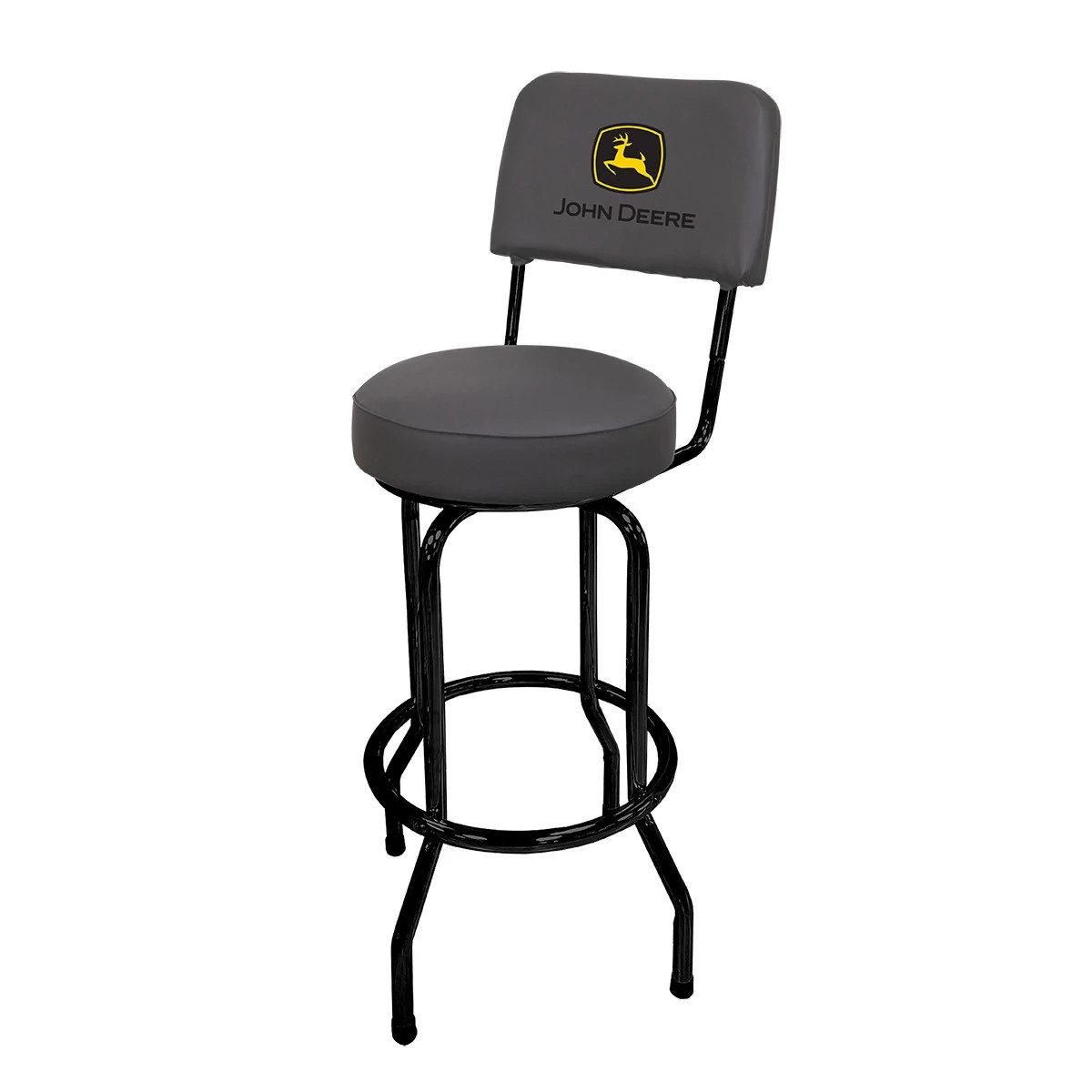 "Swivel Seat Garage Stool with Back"