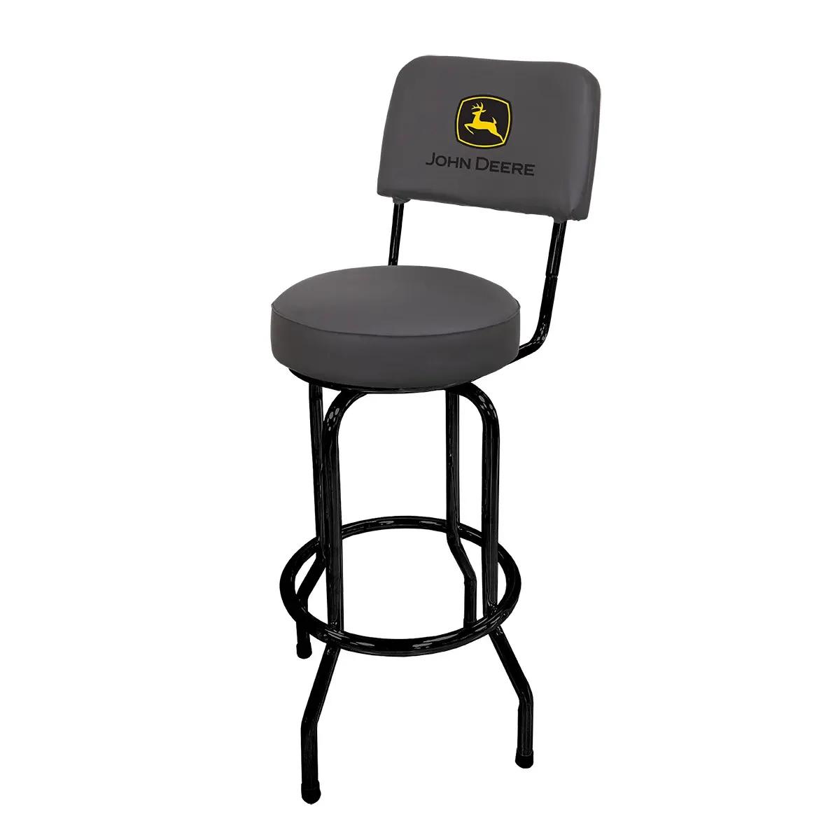 "Swivel Seat Garage Stool with Back"