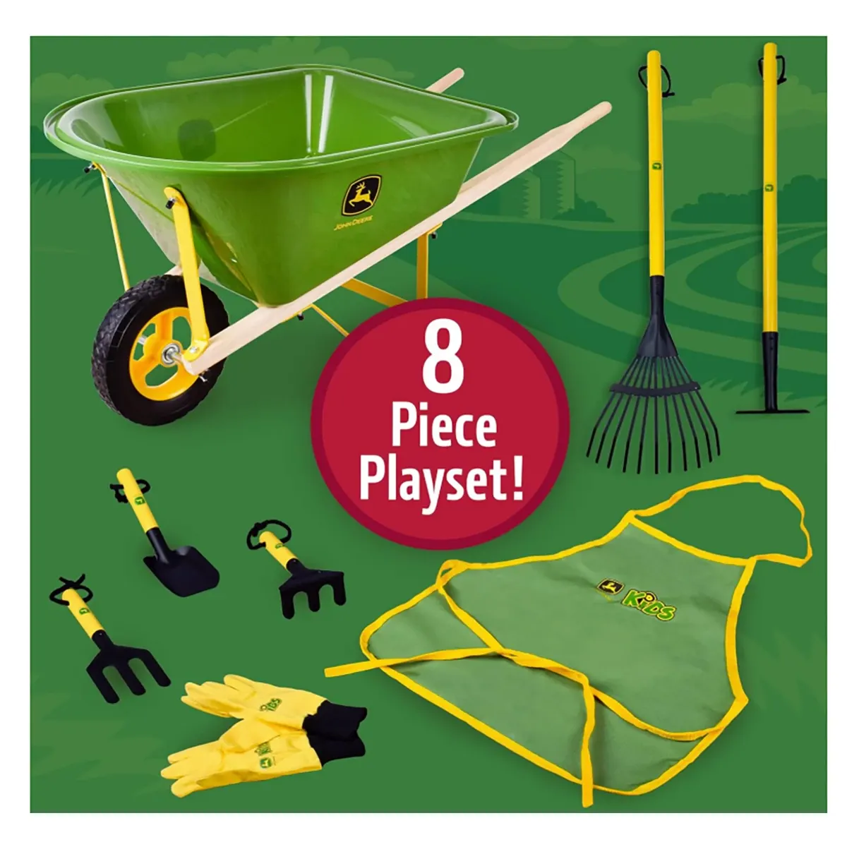 8 Piece Garden Set with Wheelbarrow