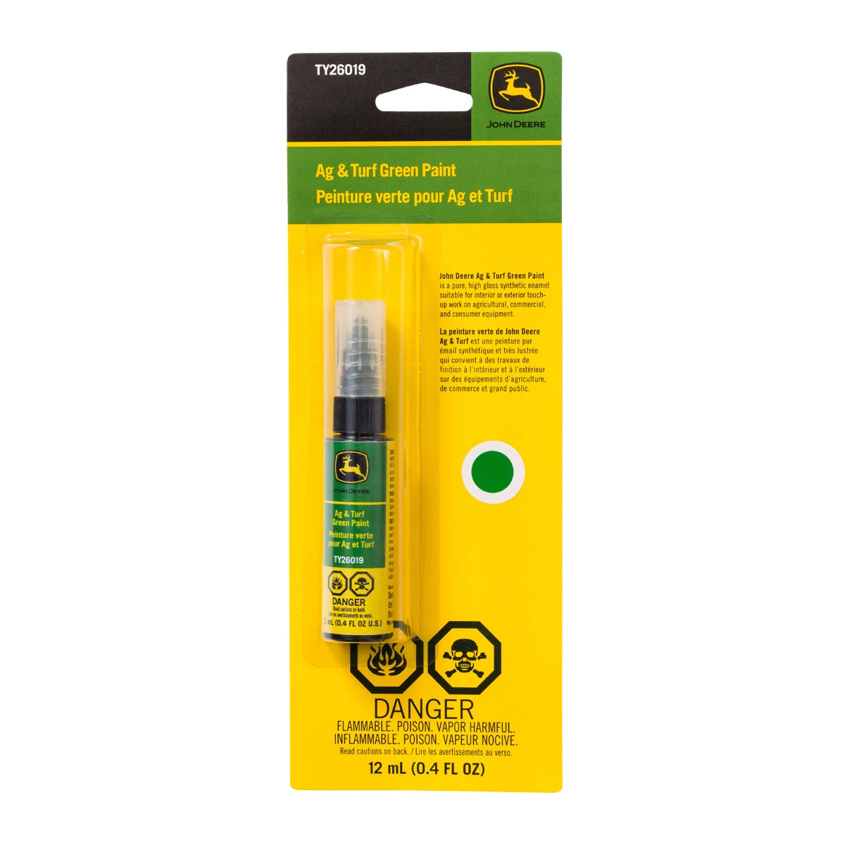 John Deere Ag and Turf Green Touch-Up Paint Pen, 12 ml (0.4 Fluid Oz) - TY26019