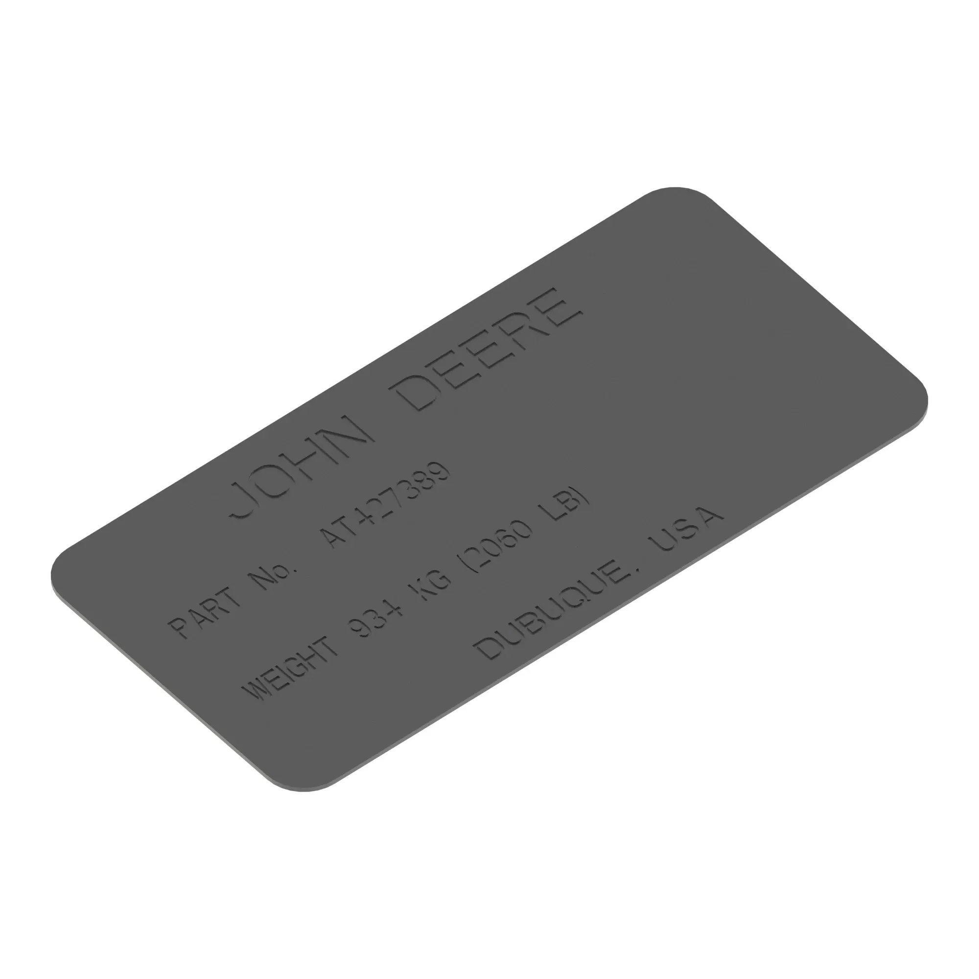John Deere Identification Plate - T331425