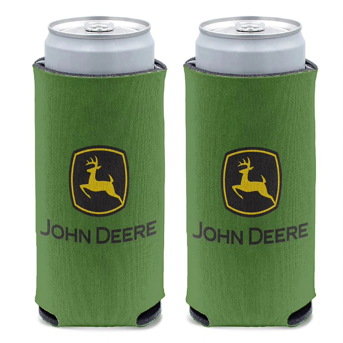 "Green Trademark Logo 12 oz. Slim Can Cooler"