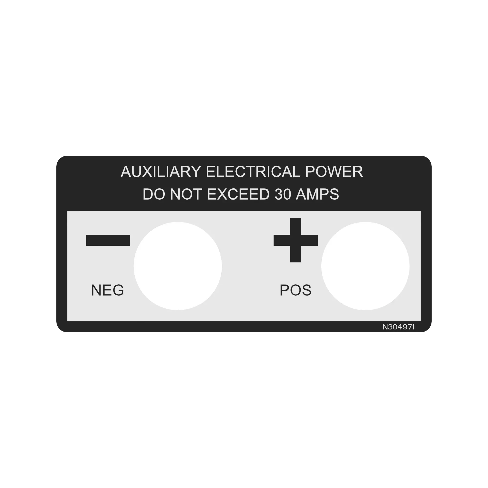 John Deere Auxiliary Electrical Label - N304971