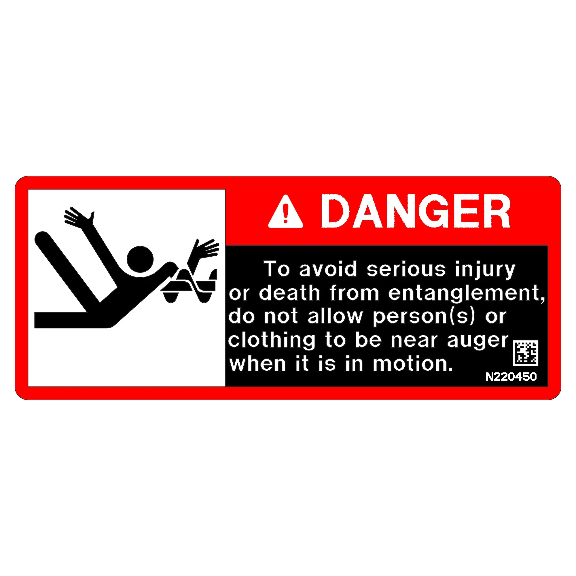 John Deere Auger Danger Label - KK83539
