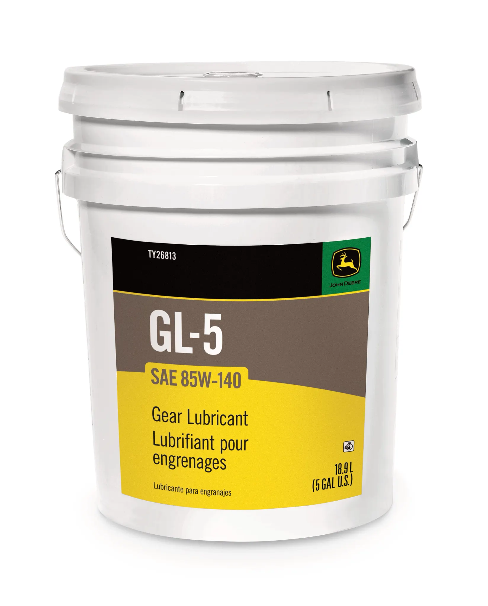 John Deere Gear Lubricant, SAE 85W-140, API GL-5, 18.9 Liter (5 Gallon) - TY26813
