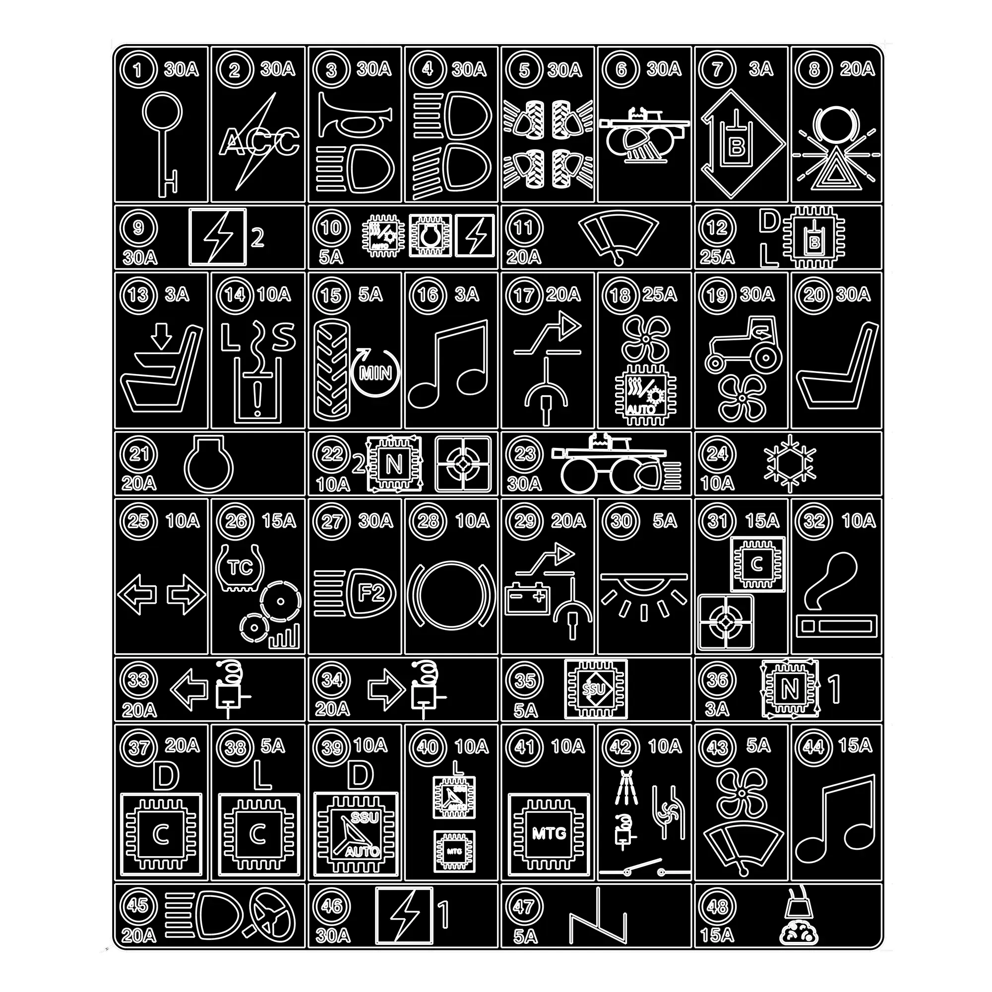 John Deere Electrical Load Center Label - N404829