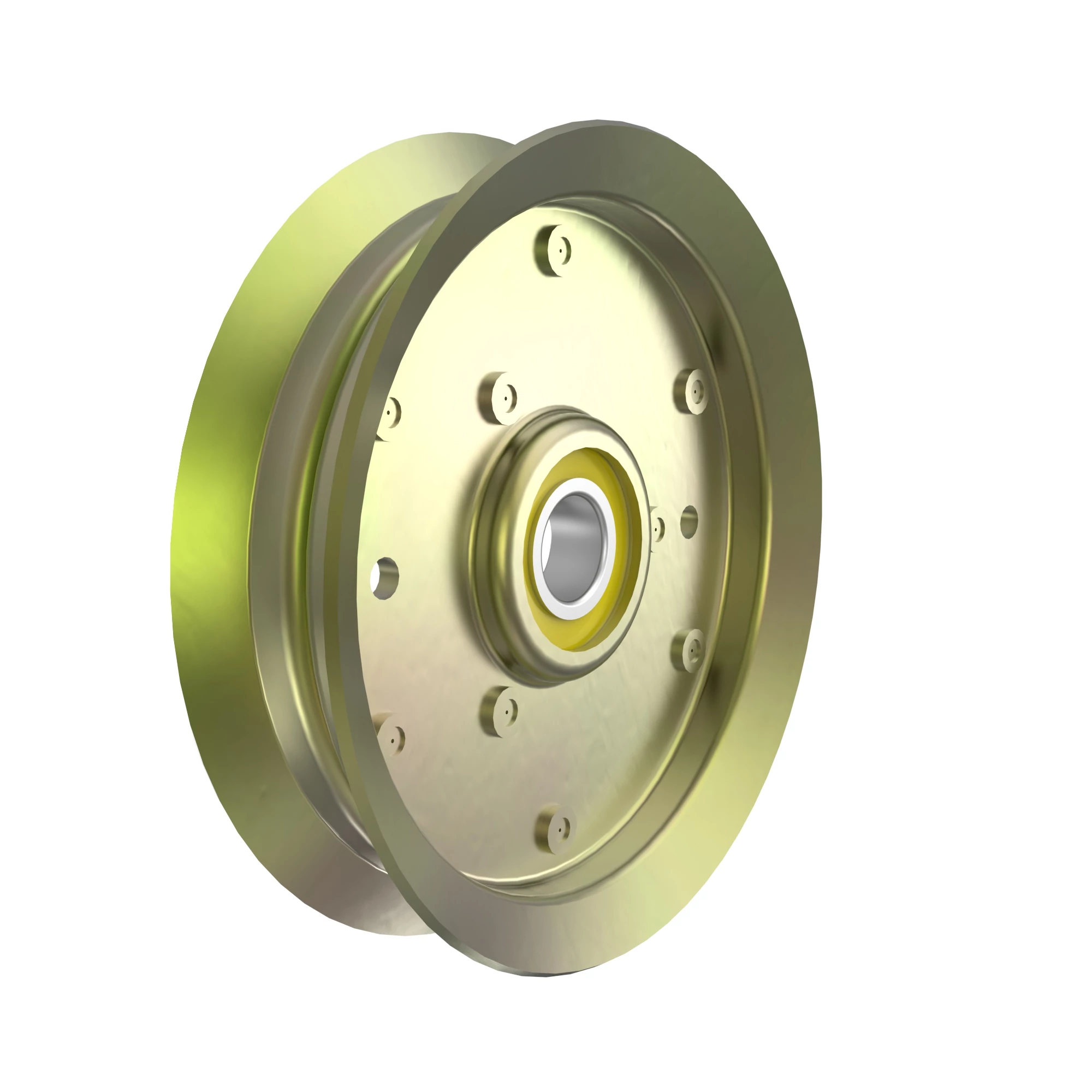 Caltric AM135526 Flat Idler Pulley For John Deere Mower Deck - 17mm Shaft, 132.6mm