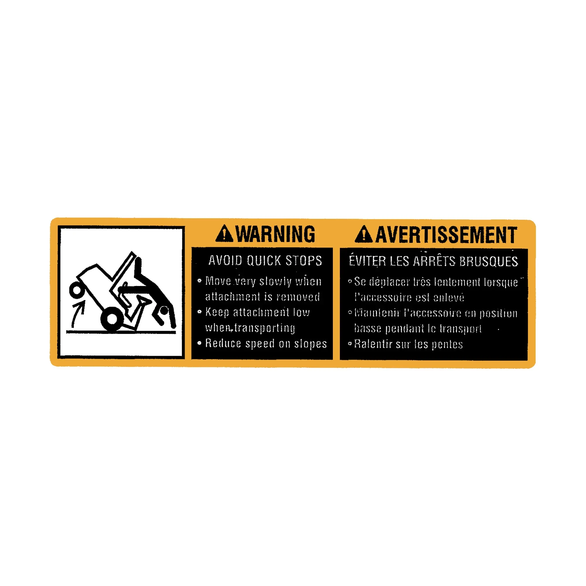 John Deere Label, Warning, English/ French - TCU13517