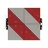 WARNING TABLE RED/WHITE LE ALU