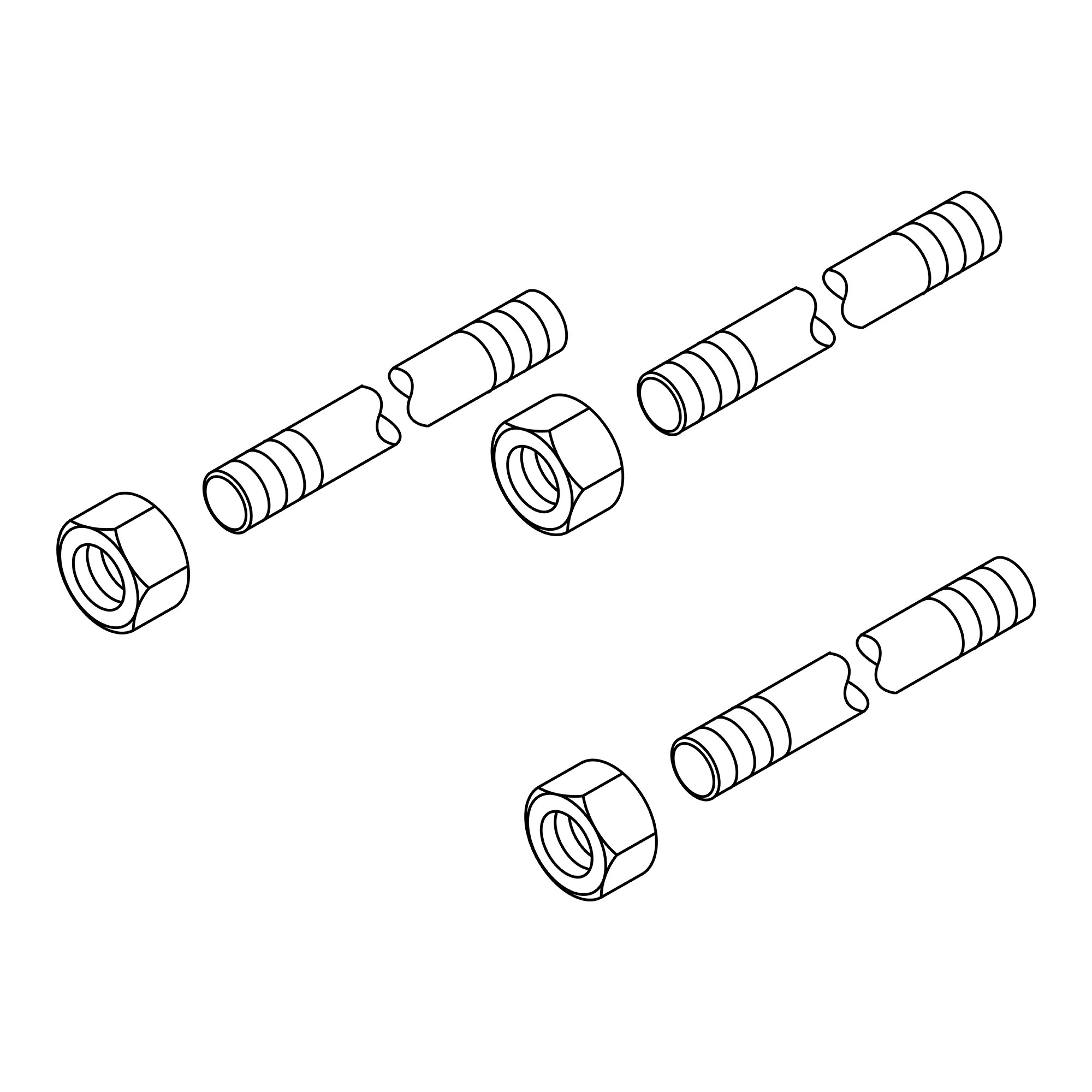 John Deere 5-Section Valve Stud Kit, M8 X 315 - RE283442
