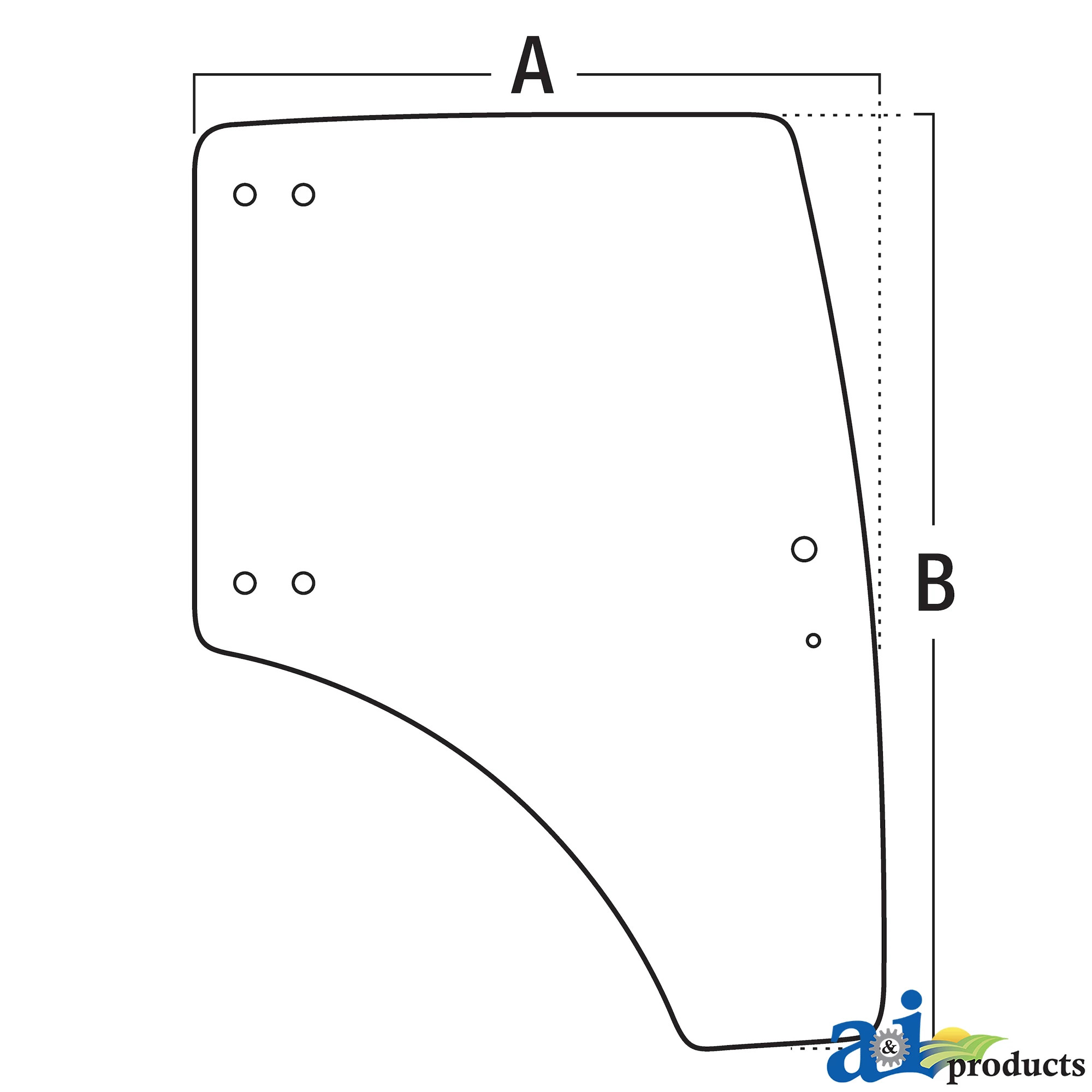 A&I Products Door Glass, Right Side - A-LVU31699