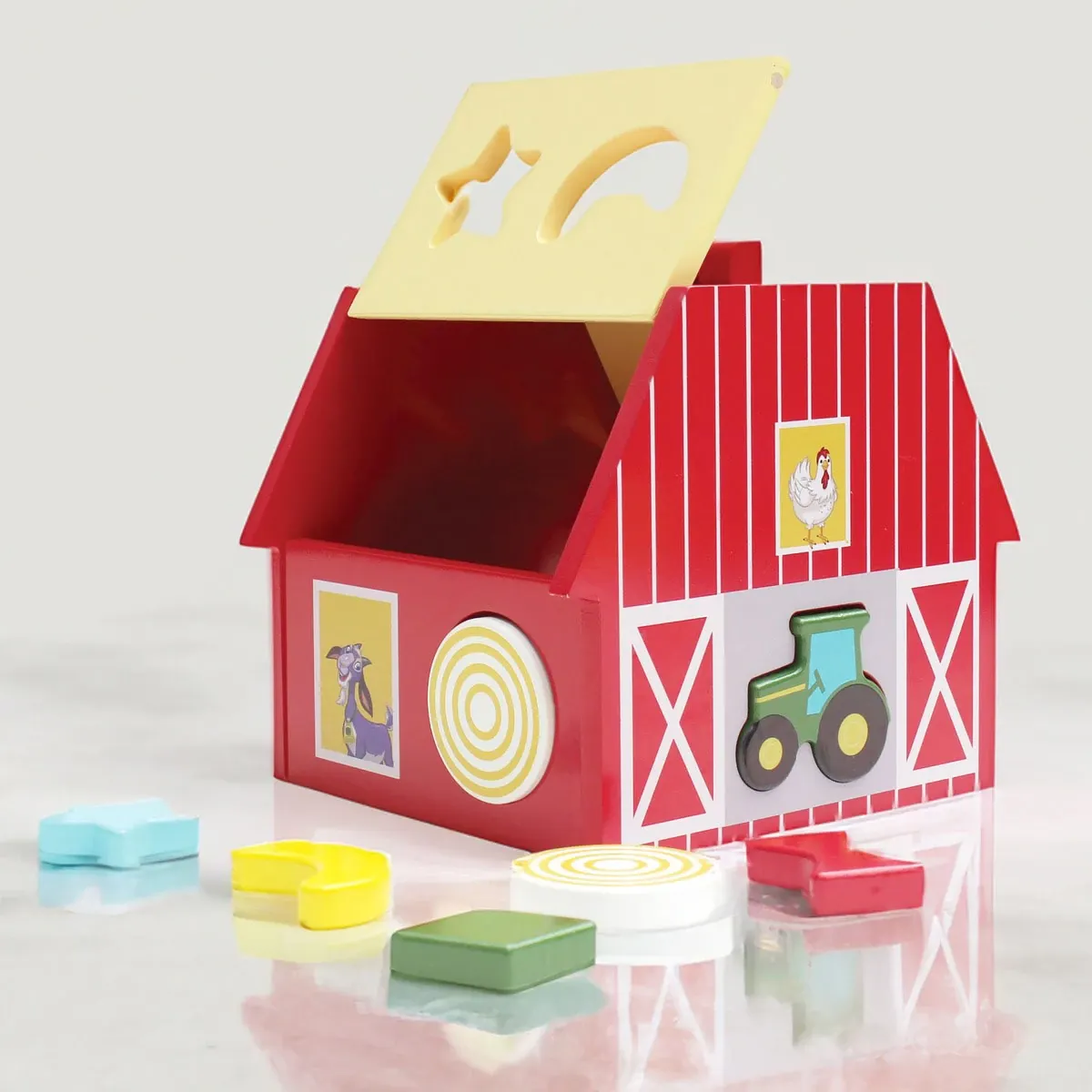 Wooden Barn with Shapes