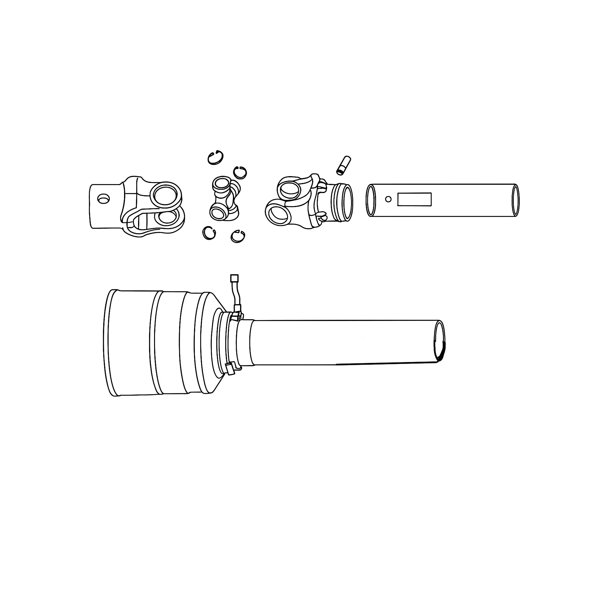 John Deere PTO Rotary Cutter Driveline Shaft Assembly - 5TIFC711335