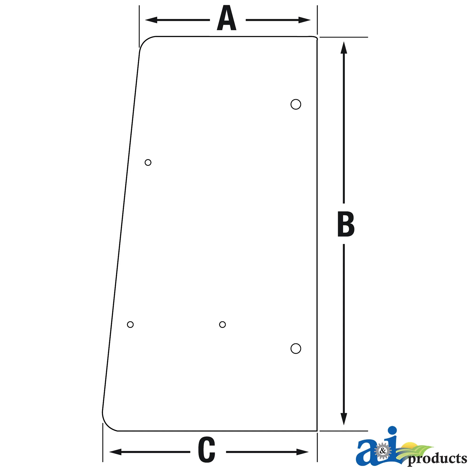 A&I Products Right Side Front Glass Windowpane - A-T155815